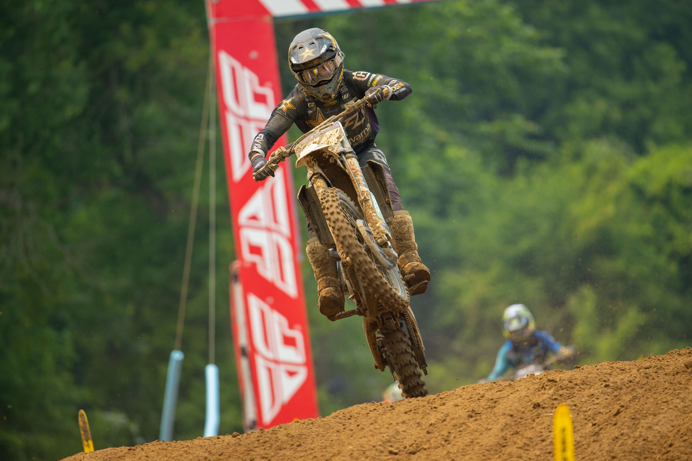 Because no one wants to see a pic of a bunch of journalists hanging out here is a pic of RJ Hampshire, look for some new gear for the Fly guys at Washougal.