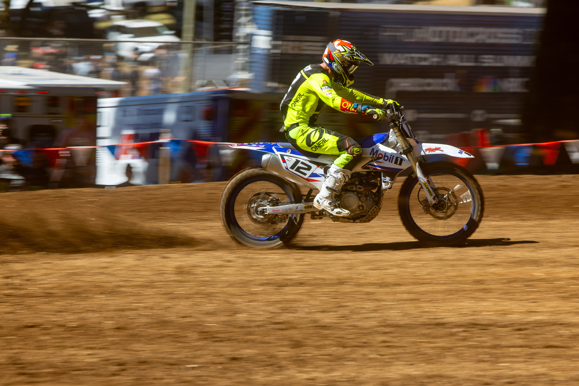 McElrath wore his Rick Ware Racing graphics from WSX on his Yamaha. Yes, that's a stock exhaust.