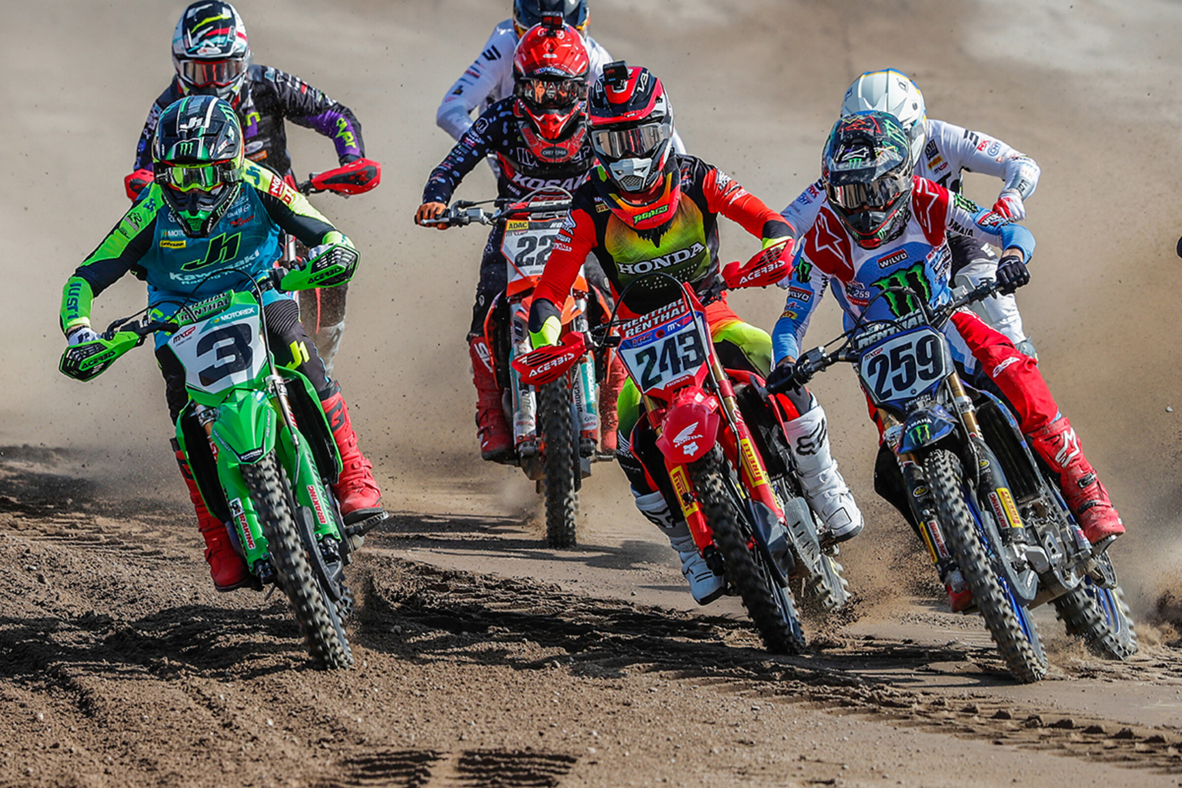 Romain Febvre, #3, leading the pack.
