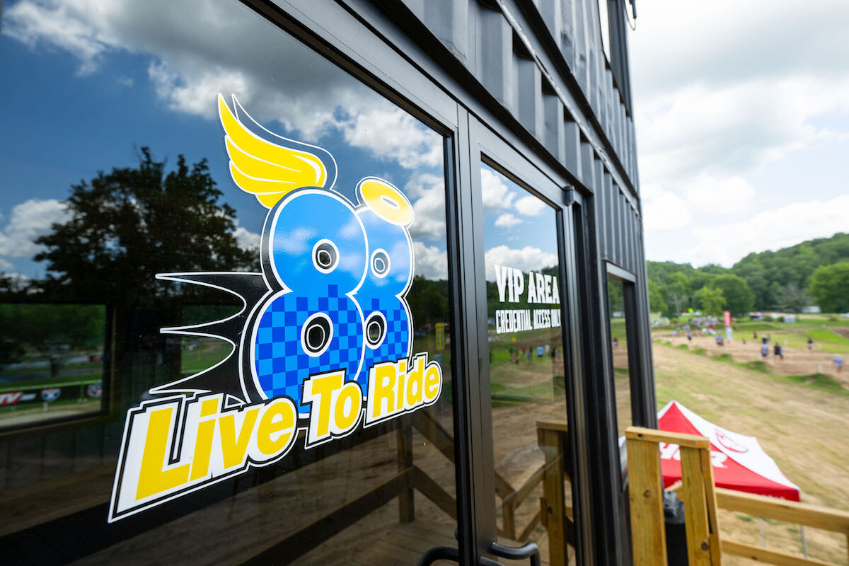 The tower is dedicated to 88 Live to Ride, celebrating their philanthropic support of the ATV motocross community.