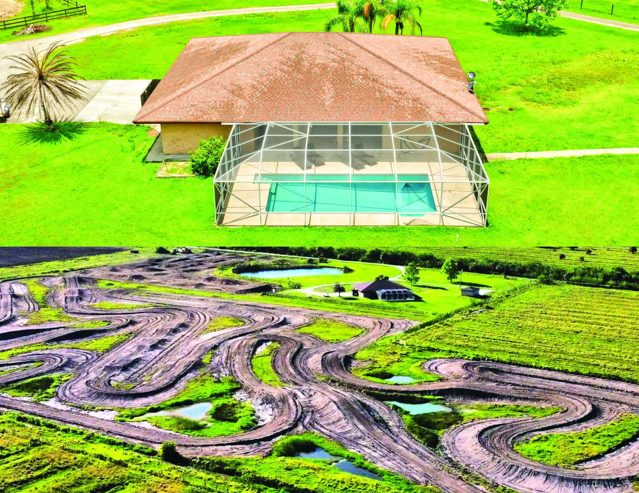 Motocross Airbnb with pond, pool and track