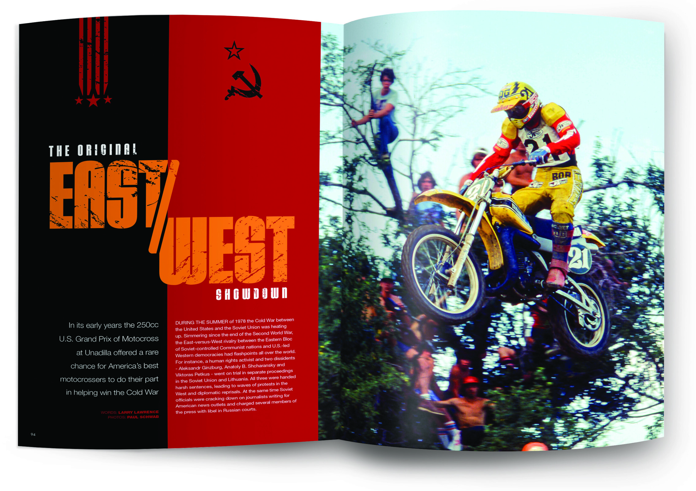 Magazine spread of article The Original East/West Showdown