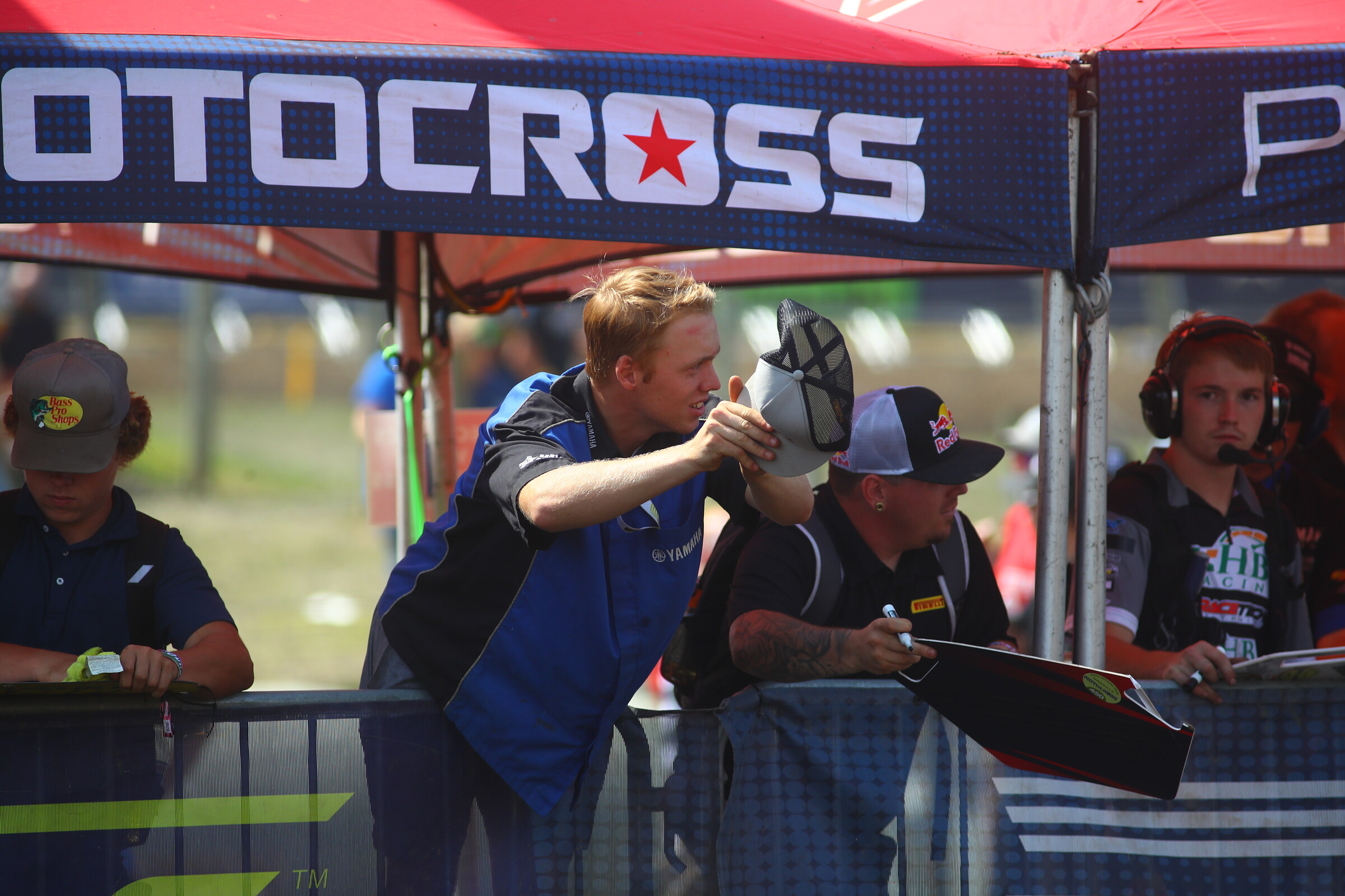 Stepek cheering for his riders at the 2022 Unadilla National.