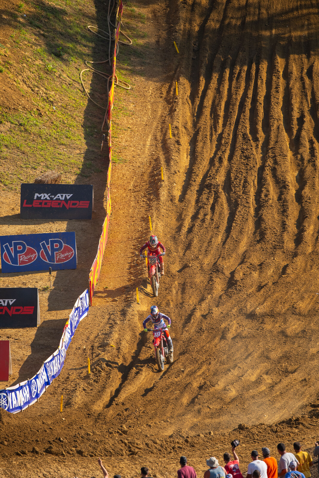 Jett Lawrence being trailed by Chase Sexton. 