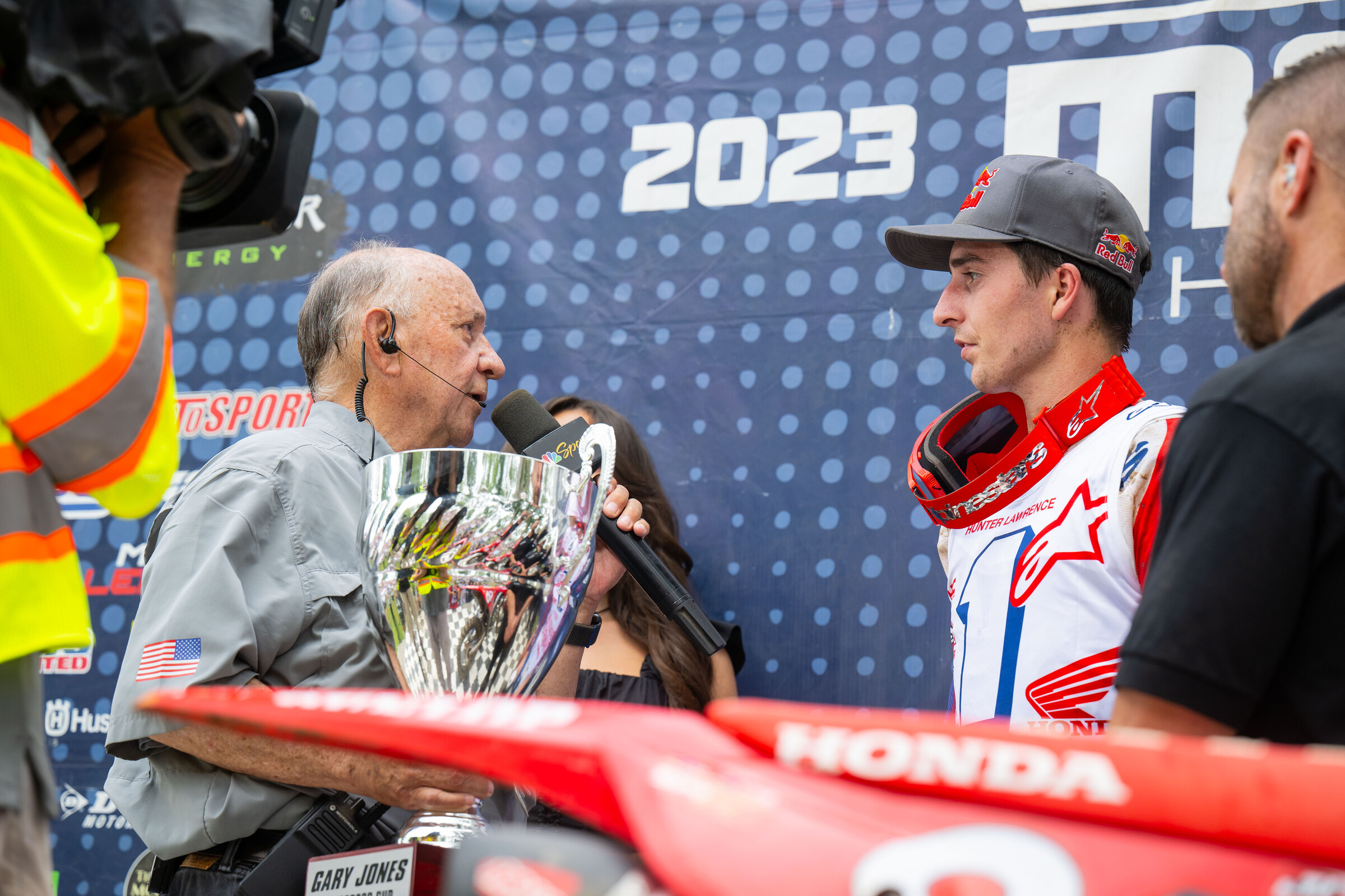 Commissioner of Motocross Roy Janson and Hunter Lawrence