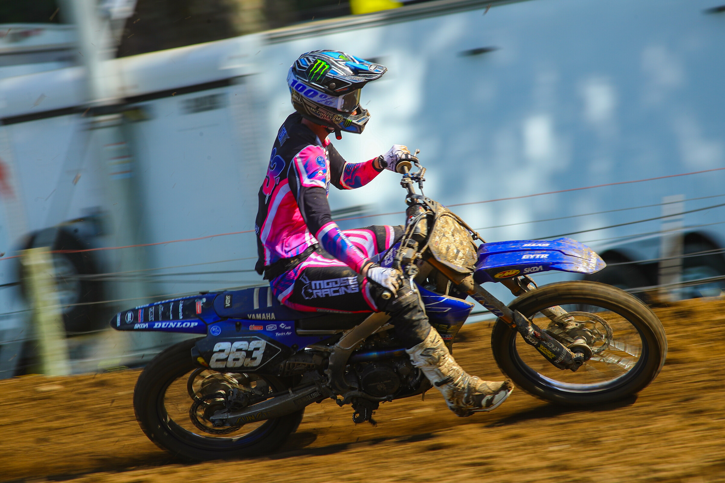 Avery Long's come-from-behind effort in each moto resulted in third overall (3-3).