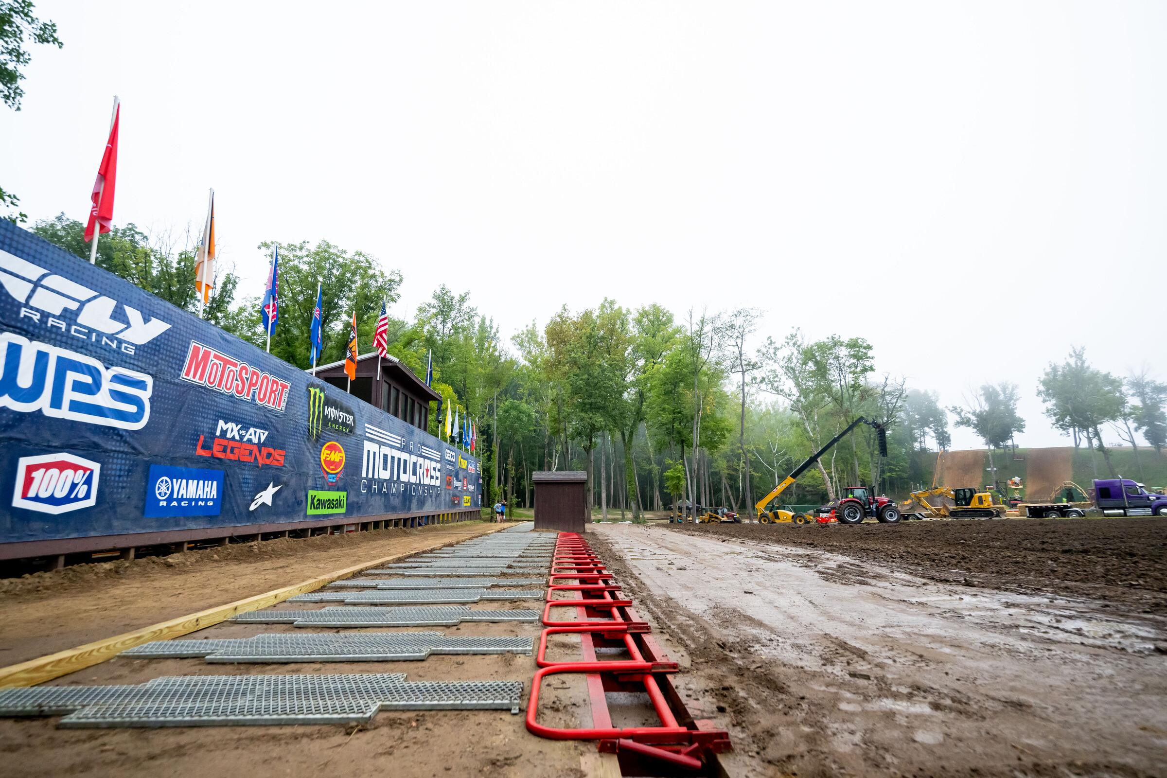 The starting gate at Ironman Raceway.