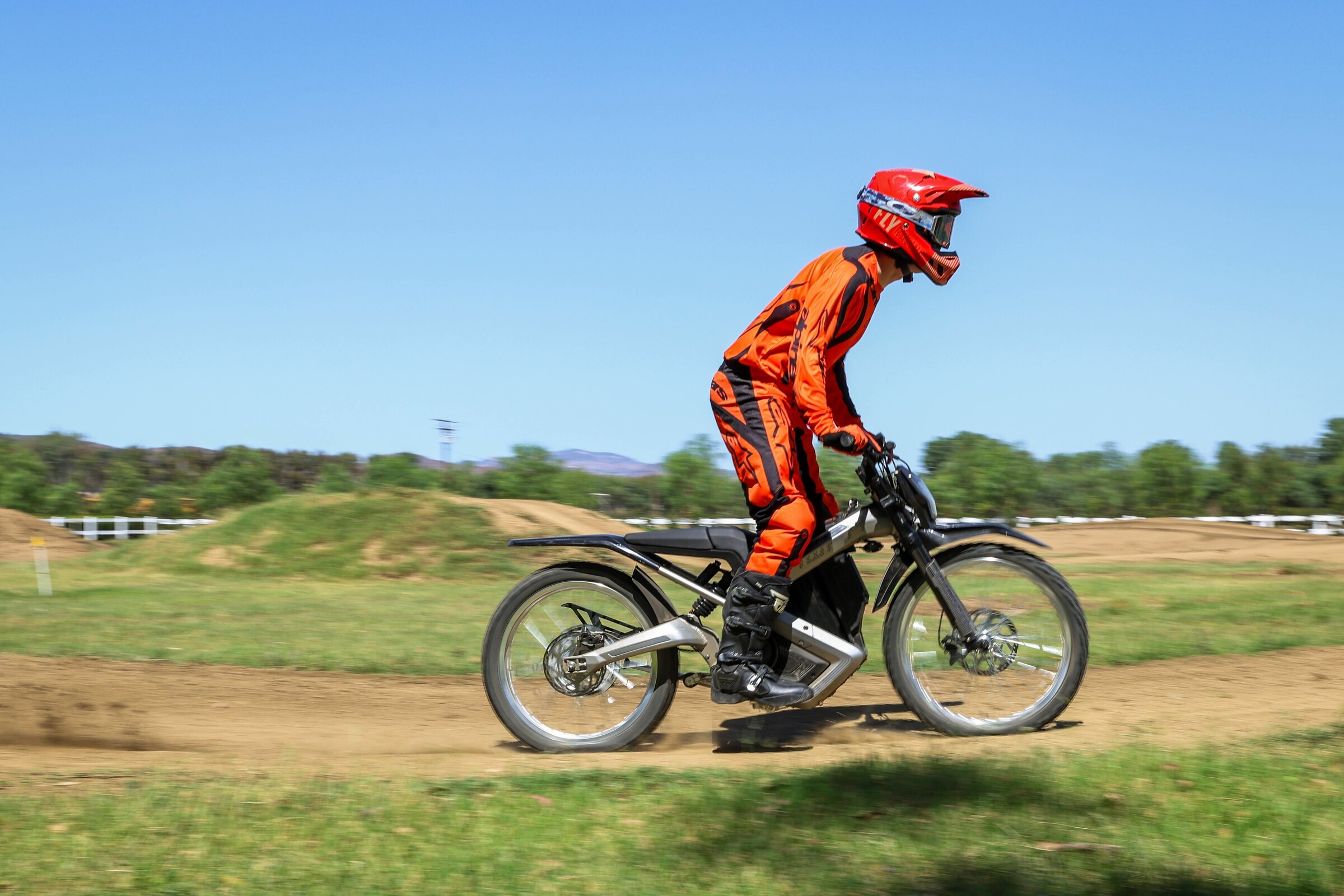 Kellen Brauer test riding the Rawrr Mantis.