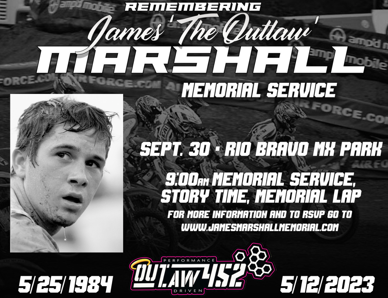James The Outlaw Marshall Memorial Flyer