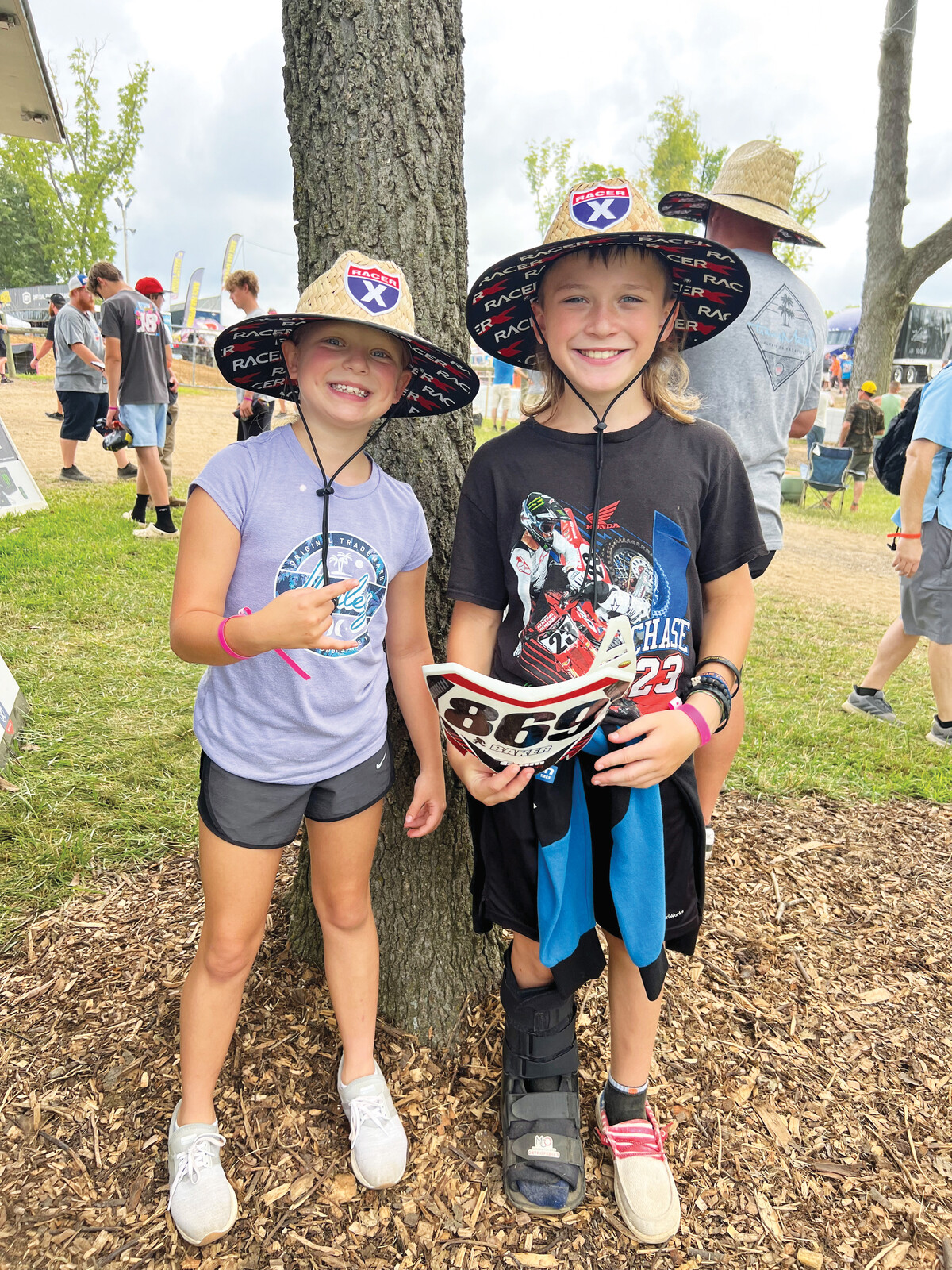 Cool kids keeping cool in the shade in their new Racer X lids.