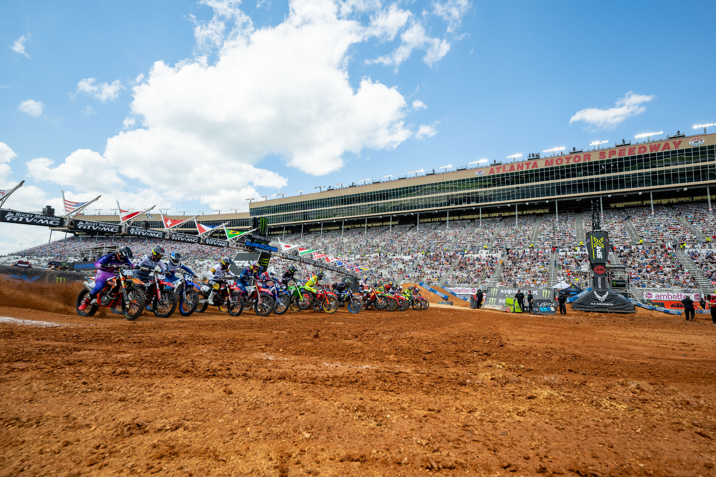 The 250SX East Region racing in Atlanta Motor Speedway in April.
