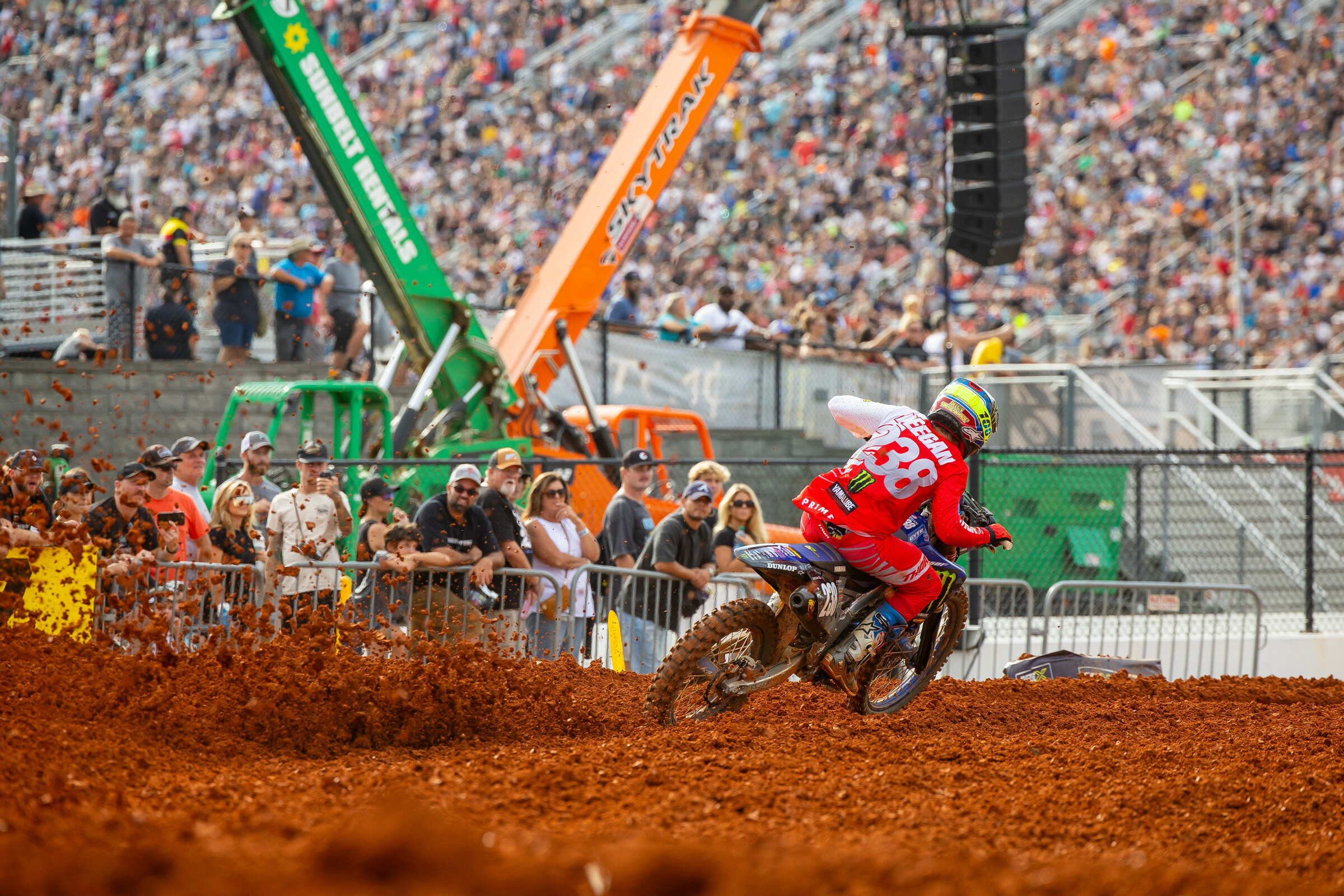 Haiden Deegan in a motocross style turn. 