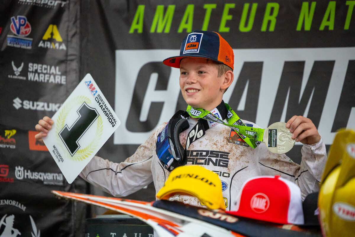 13-year-old Texan Wyatt Thurman earned the 85cc (10-12) crown at Loretta Lynn's.