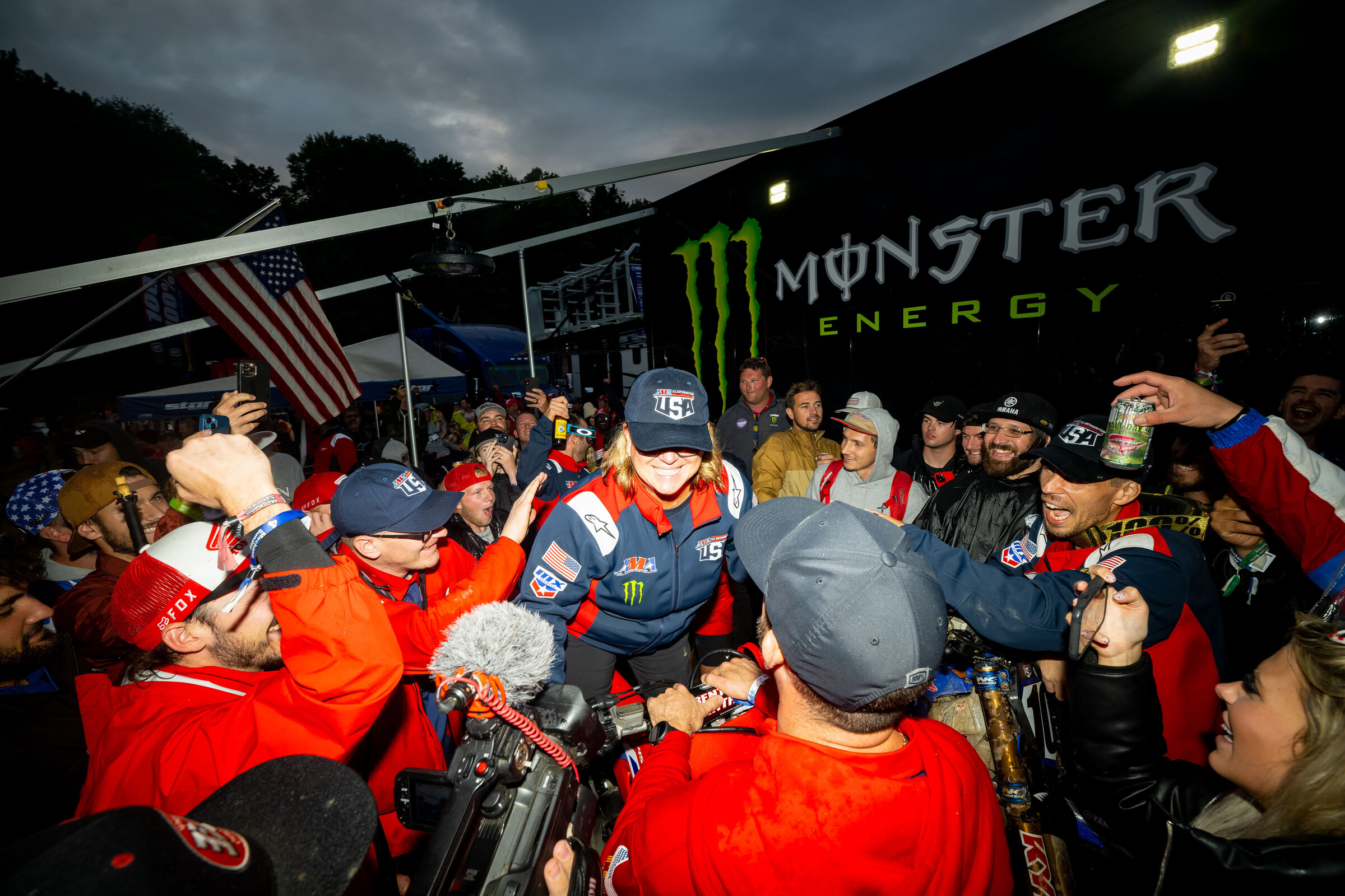 Denney and Team USA celebrating at last year's MXoN.