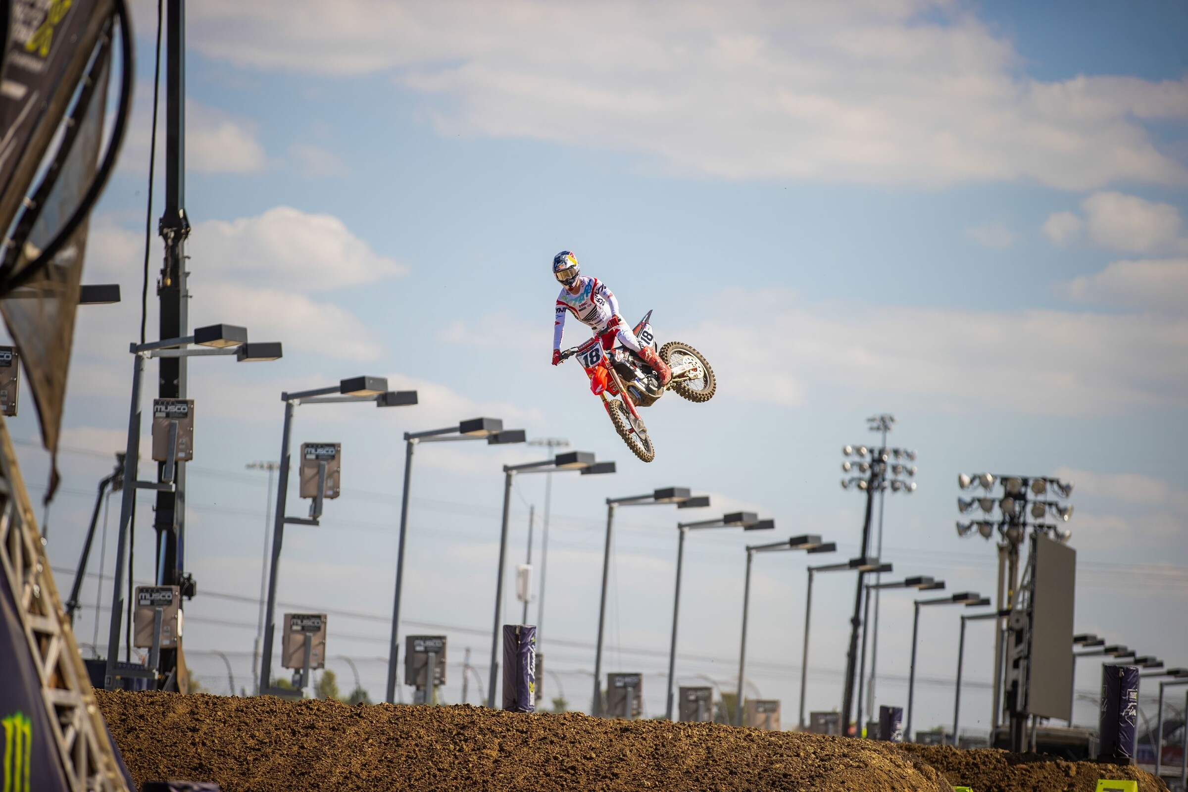 Jett Lawrence in practice on Friday in Chicago.
