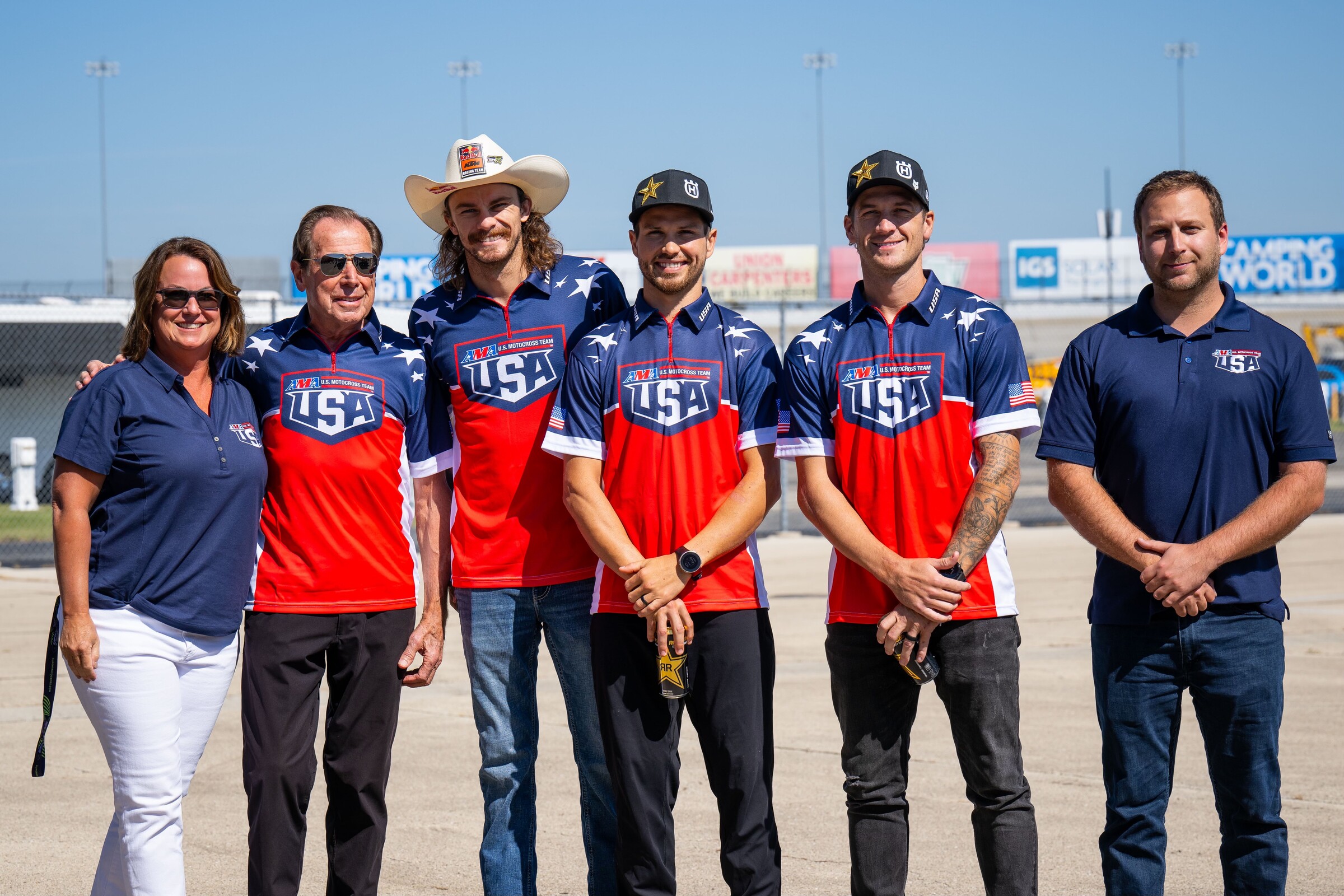 Christina Denney, Roger De Coster, and Mike Pelletier with the Team USA trio.