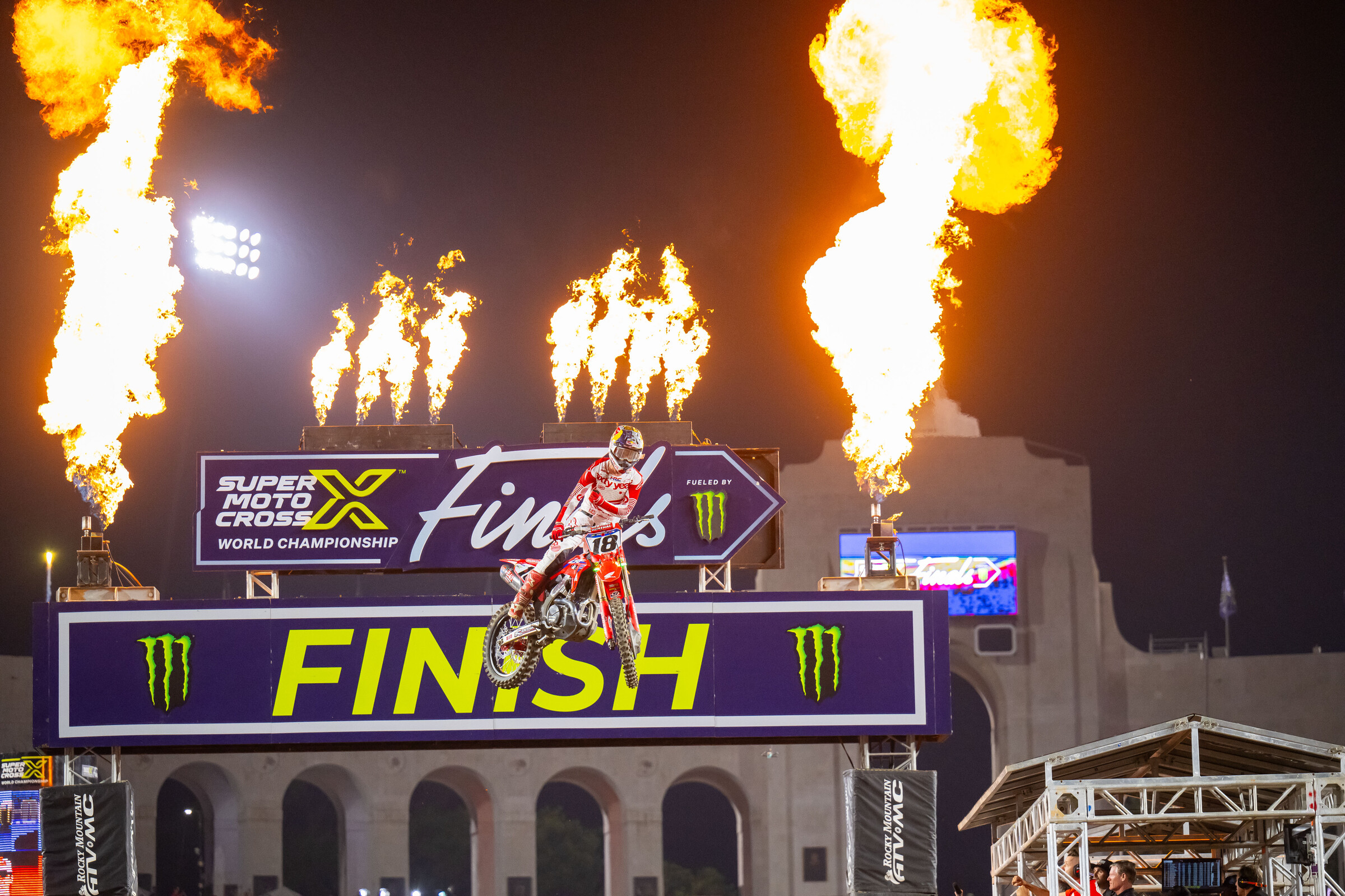 Jett Lawrence taking the checkered flag.