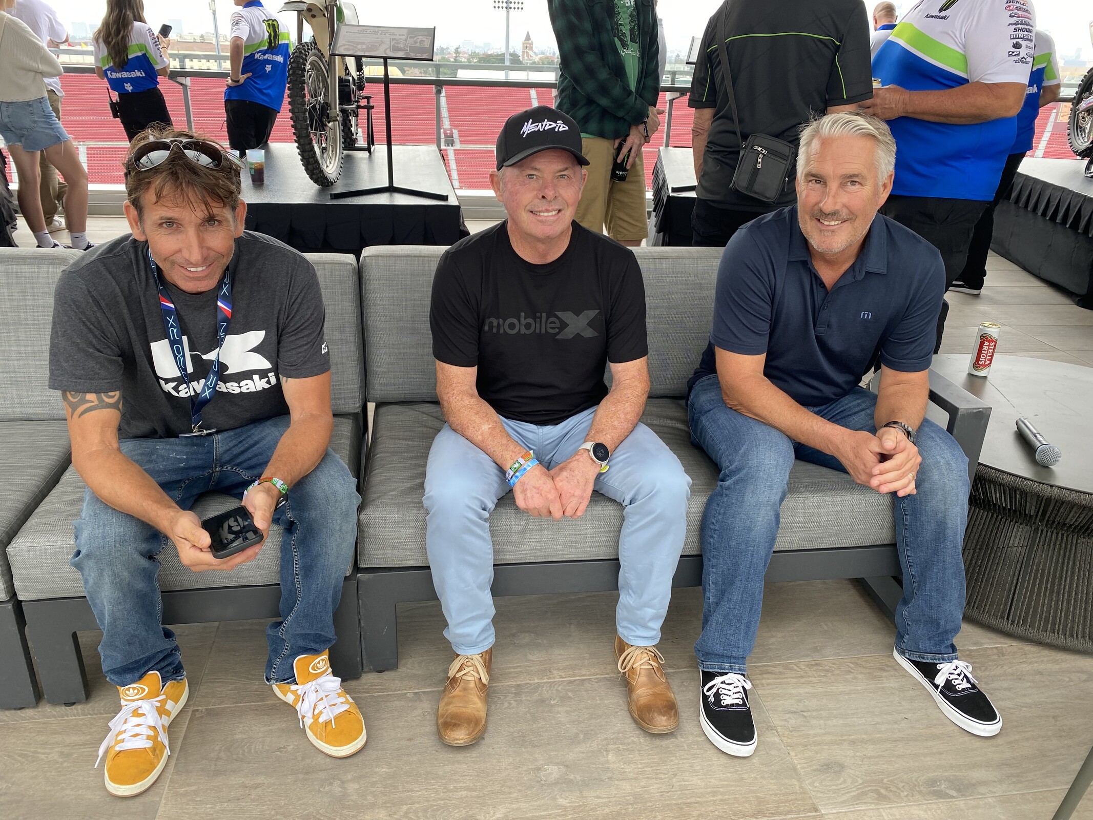 Kawasaki legends Chicken, Wardy and the MX Kied.