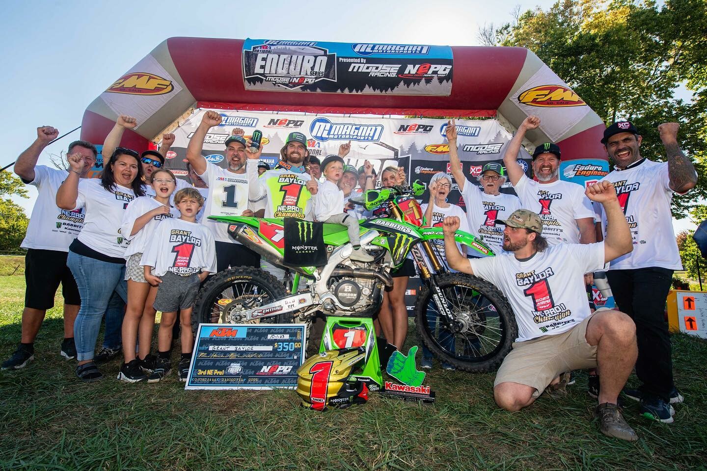 Grant Baylor and the Team Babbitt's crew celebrating.