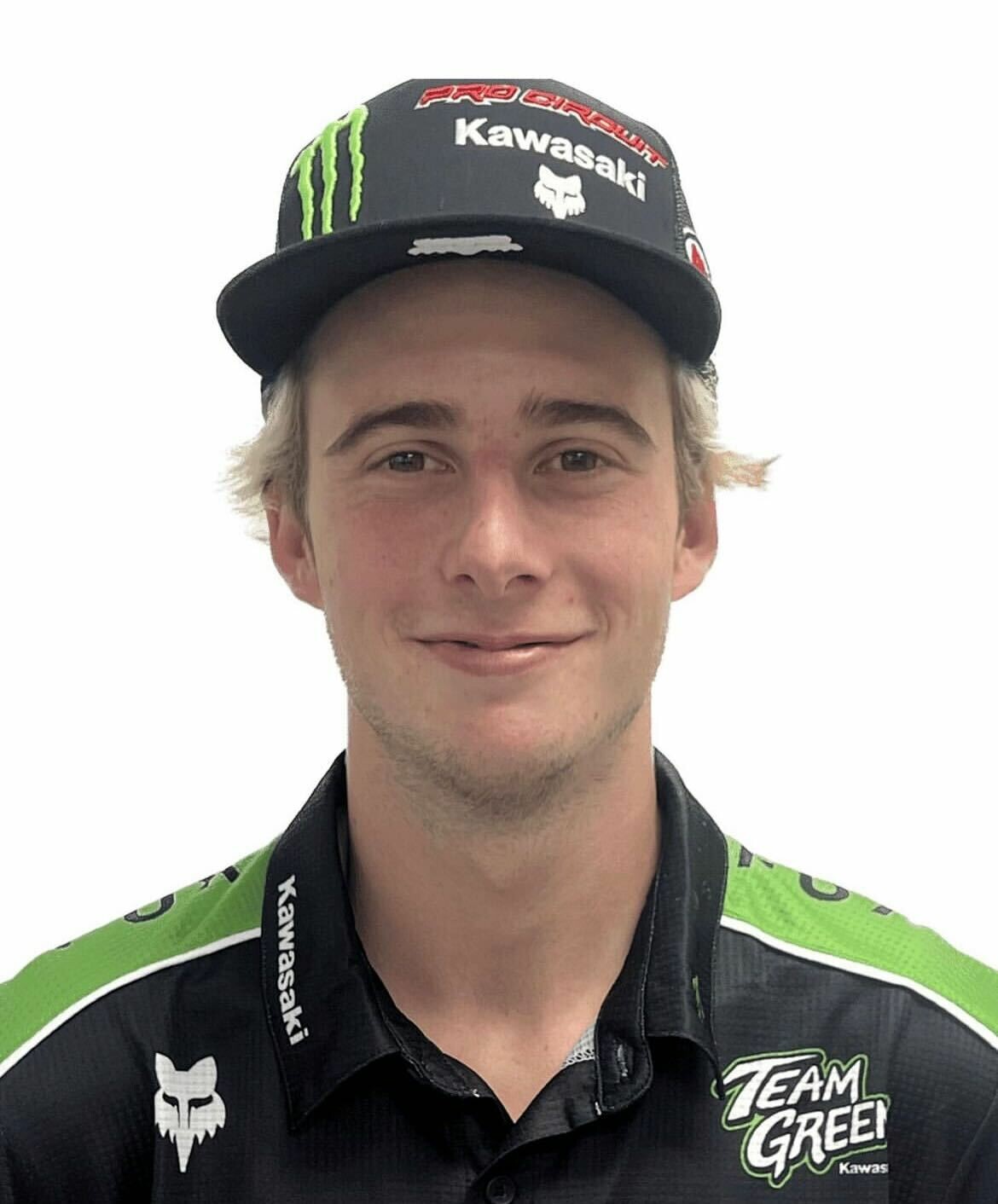 Levi Kitchen's new Kawasaki headshot.
