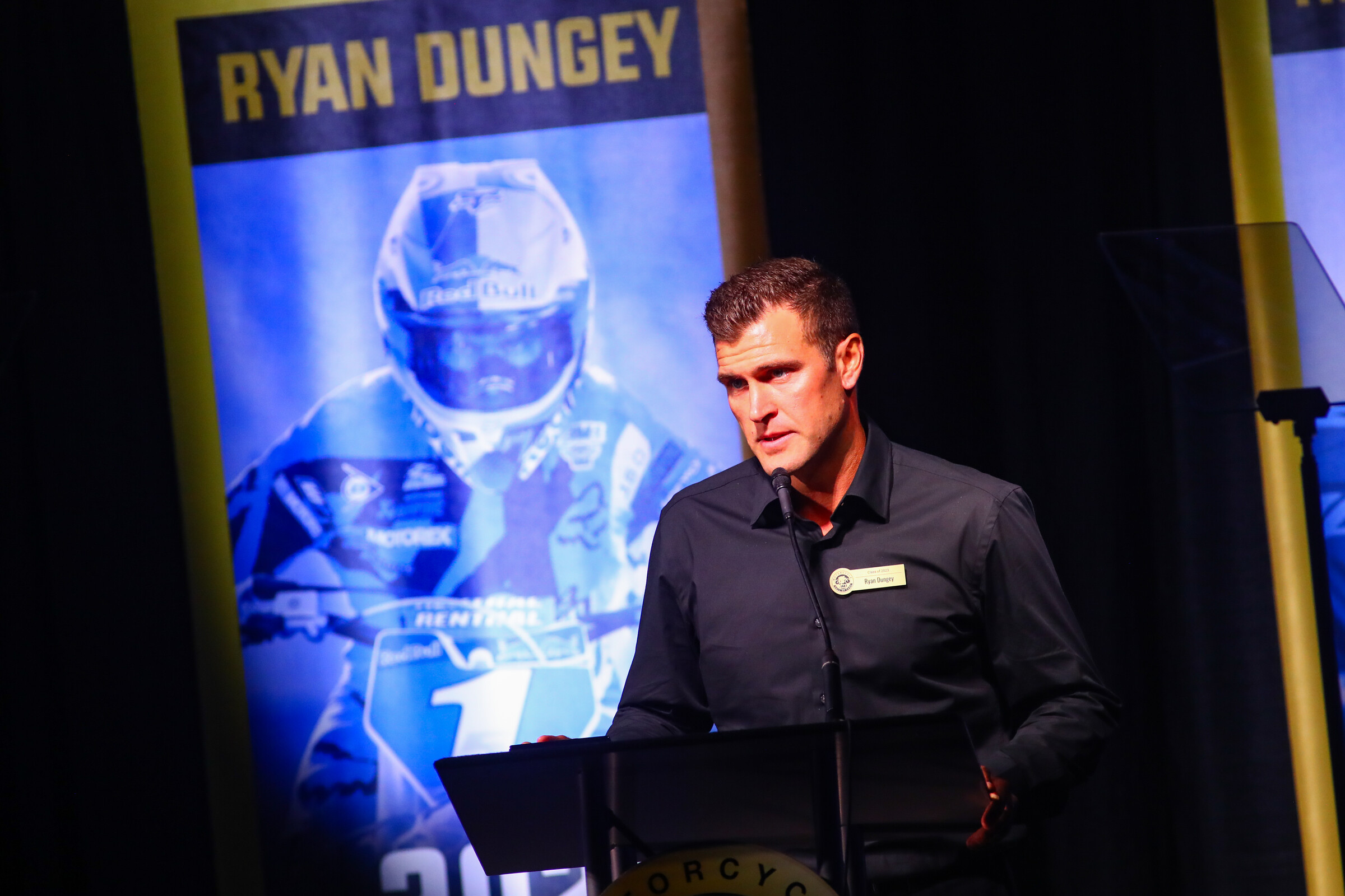 Dungey giving his speech.