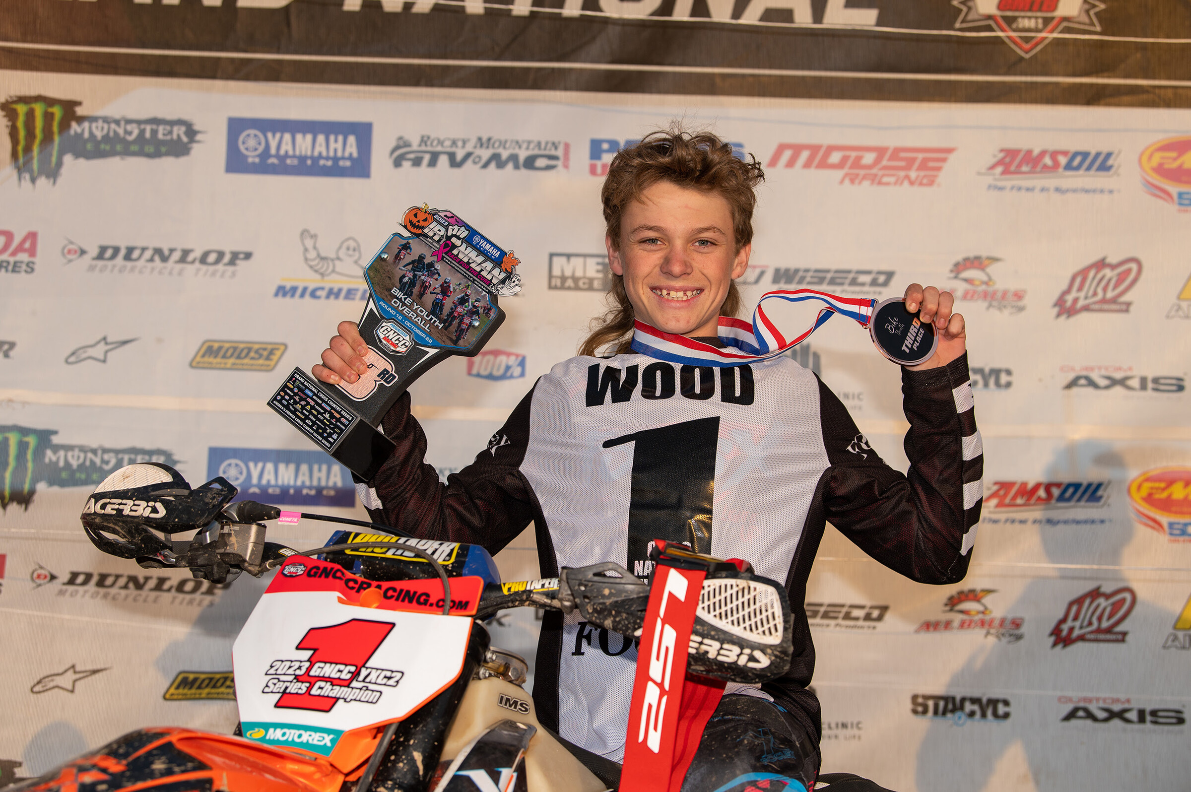 Caleb wood earned the Youth Bike Overall Championship, having already clinched the 2023 YXC2 (Jr.) Class Championship.