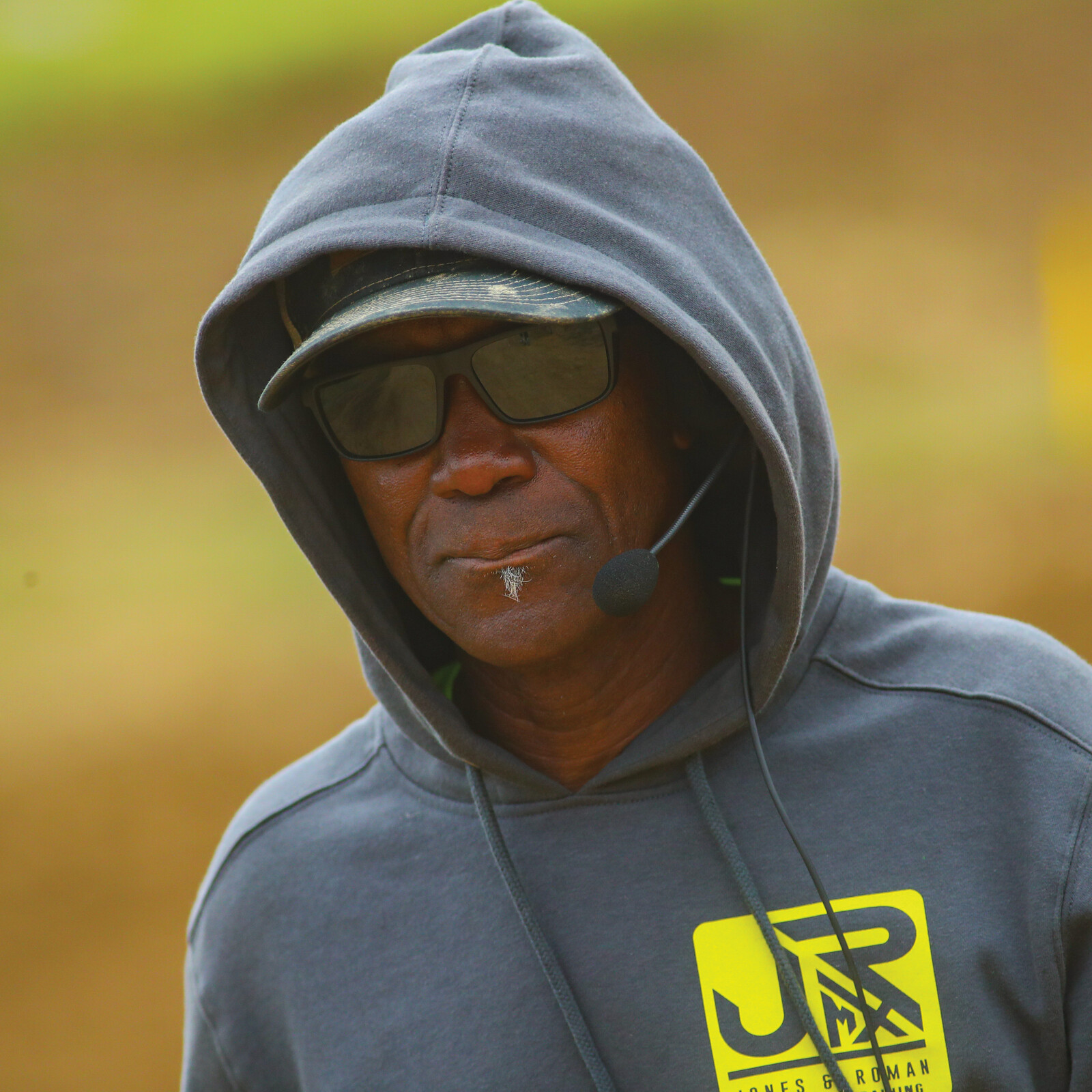 The always-ready Lamont is dialed in at the finish line.