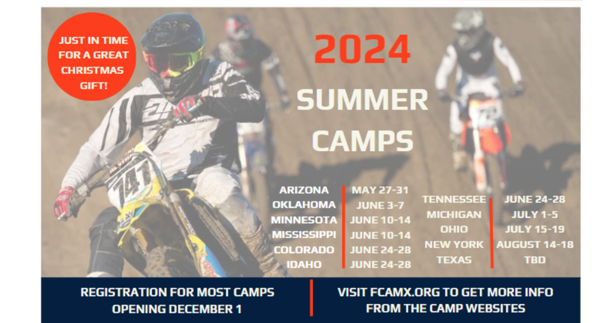 2024 FCA Motocross Summer Camp, Supercross VIP Experience Dates Racer X