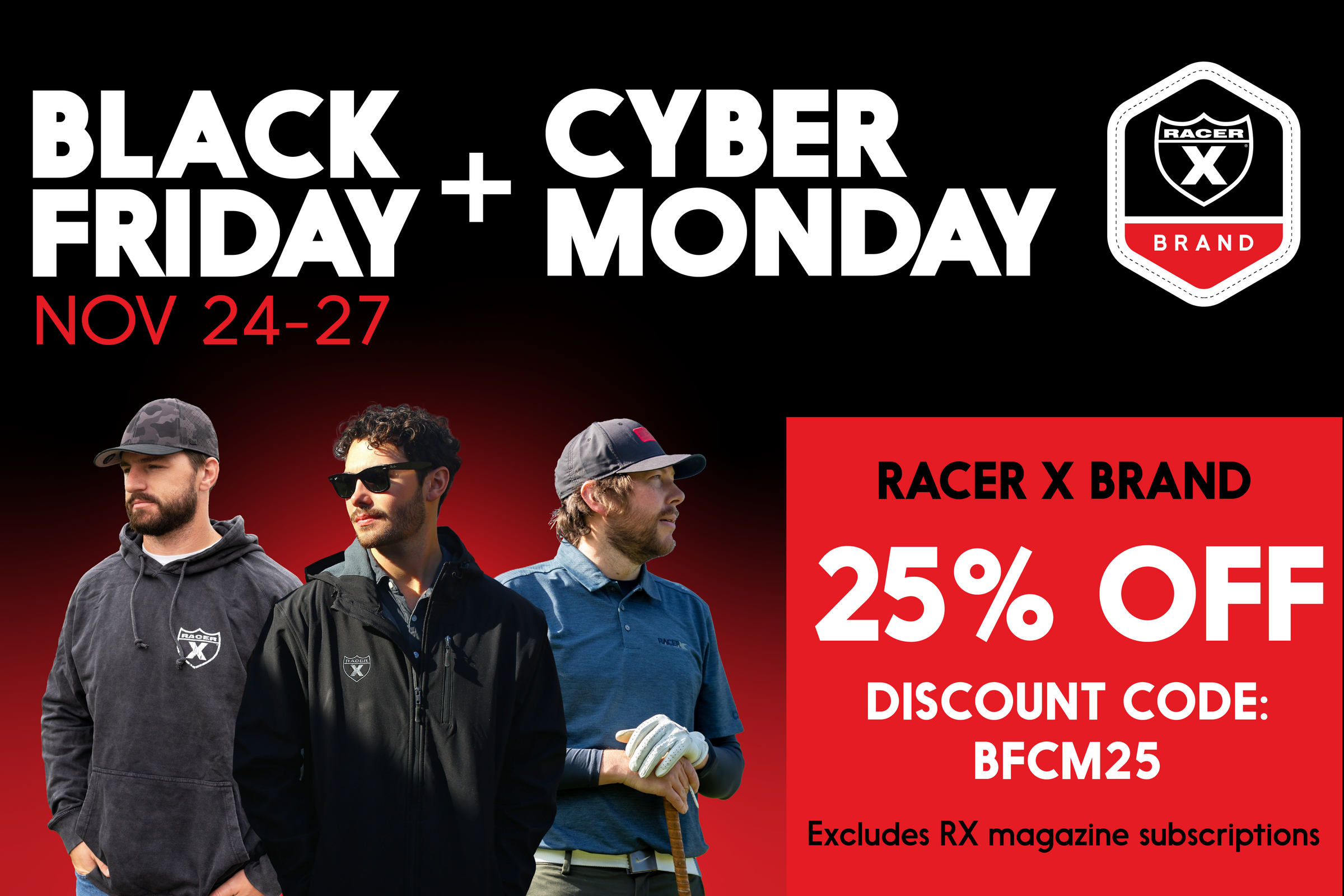 Racer X Black Friday/Cyber Monday 25% Off Sale