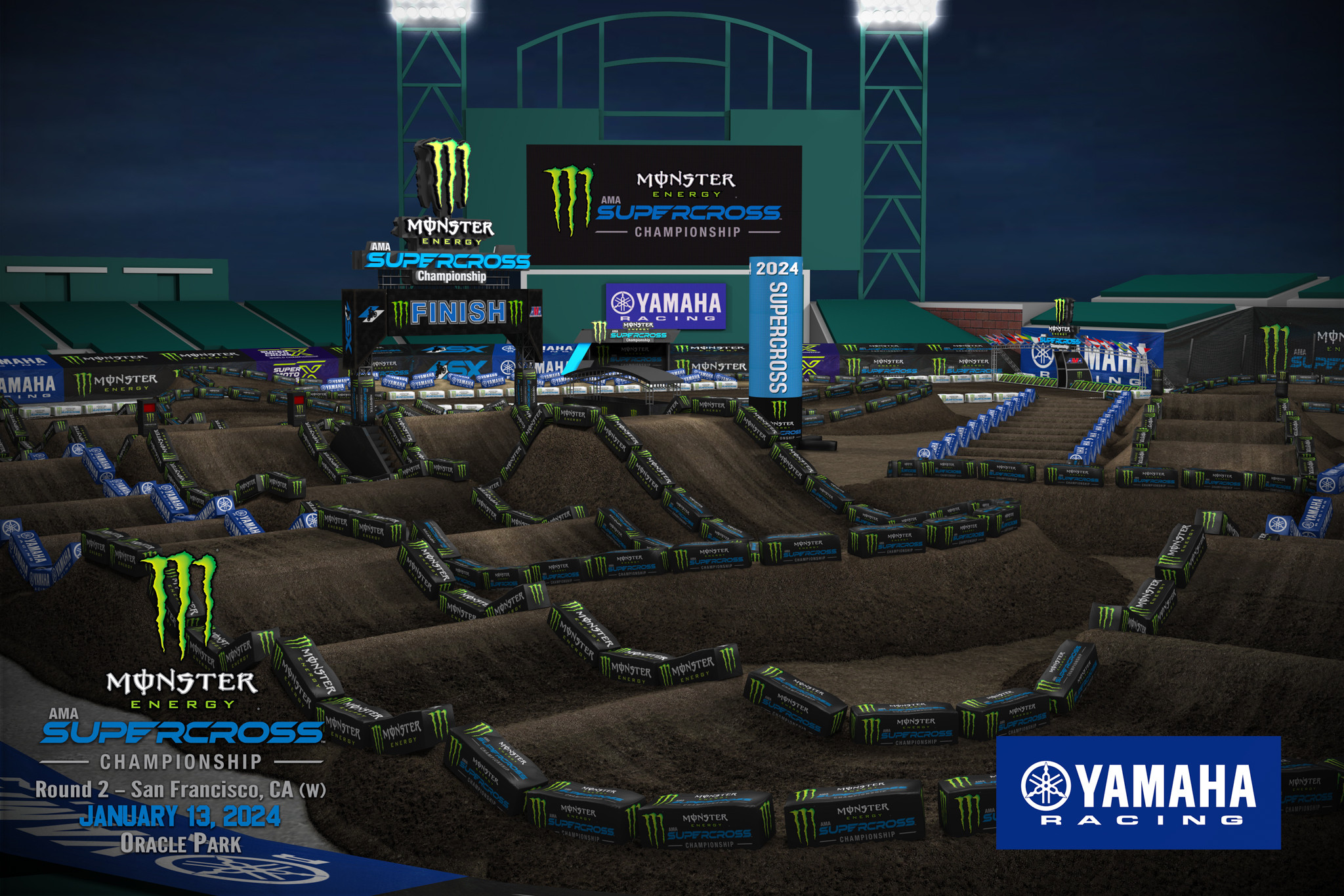 The 2024 San Francisco Supercross layout.