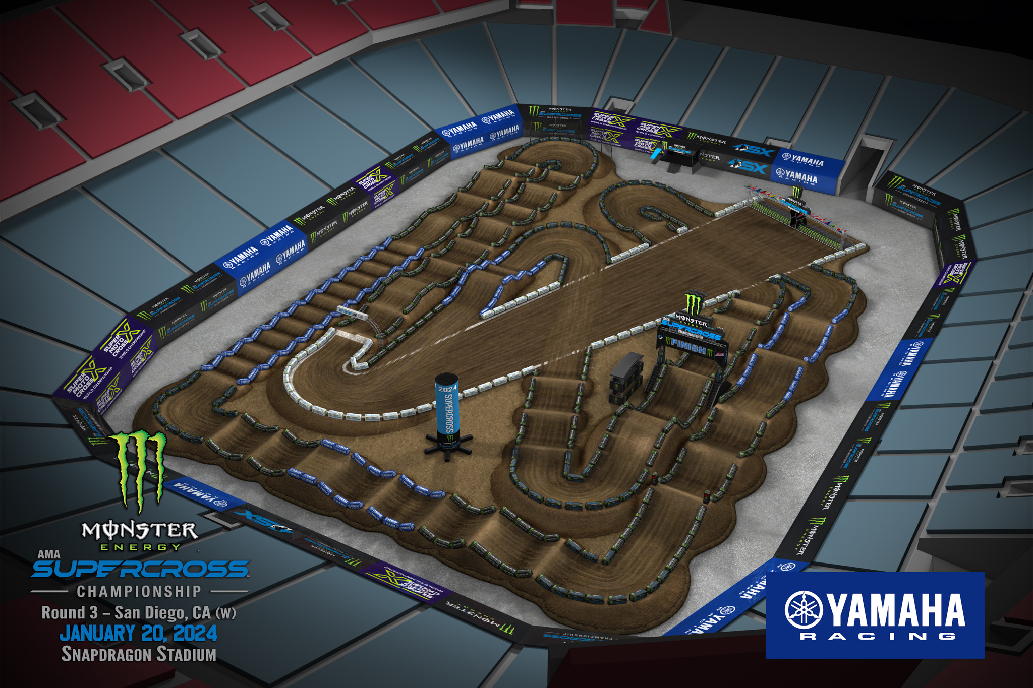 Watch 2024 San Diego Supercross Animated Track Map Racer X