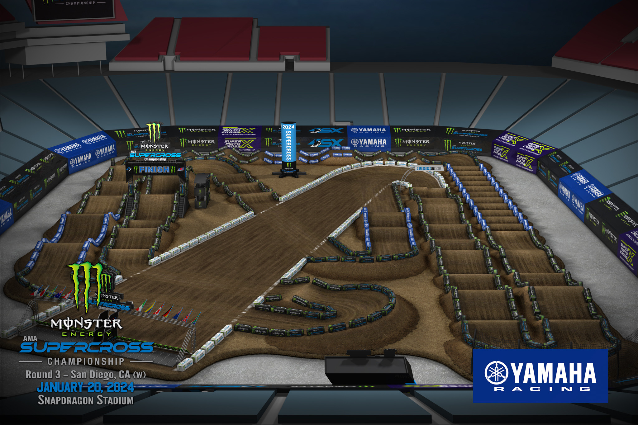 Watch 2024 San Diego Supercross Animated Track Map Racer X   279428 Rd03sandiegooverview06 