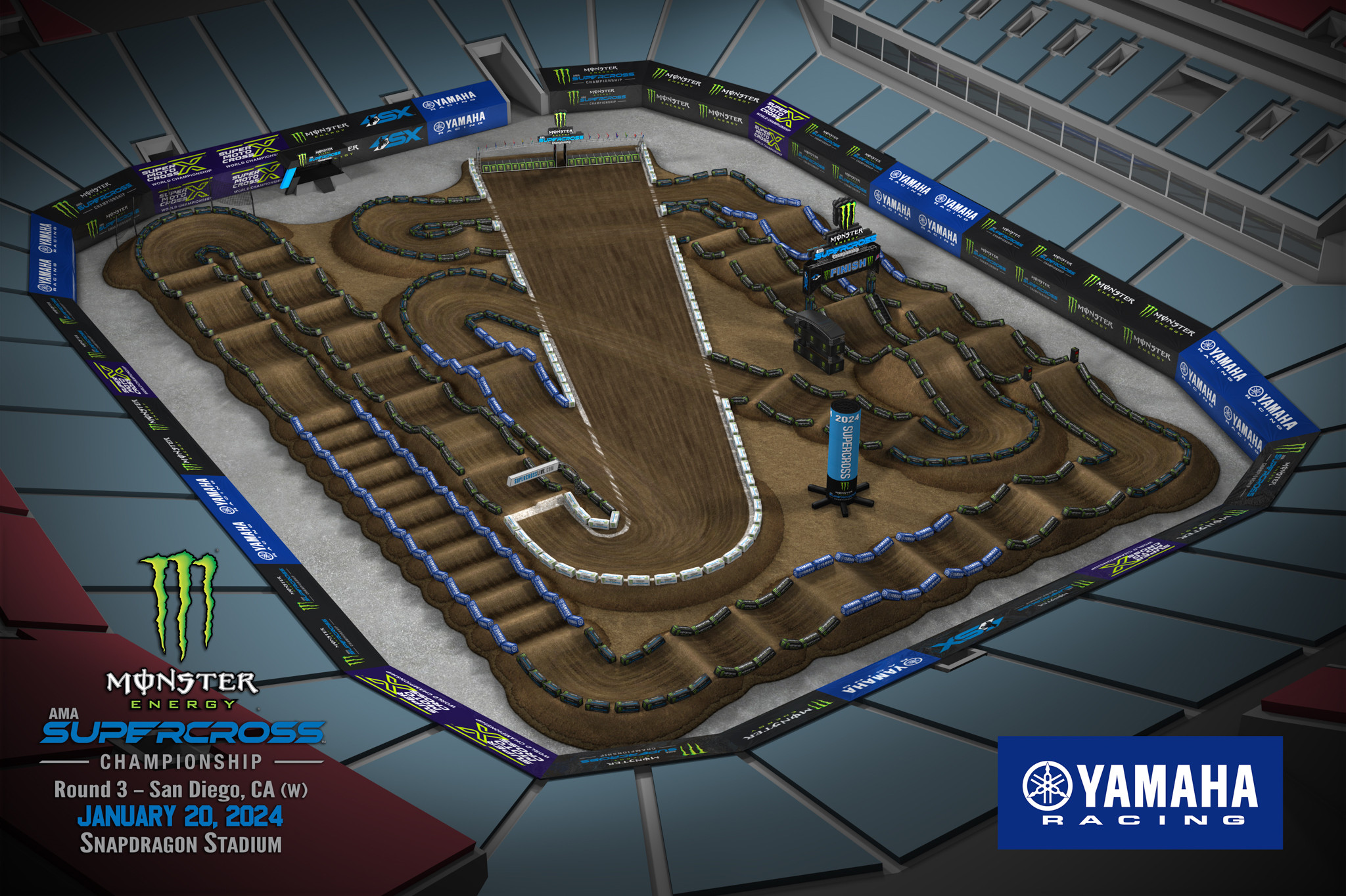 Watch 2024 San Diego Supercross Animated Track Map Racer X   279431 Rd03sandiegooverview04 