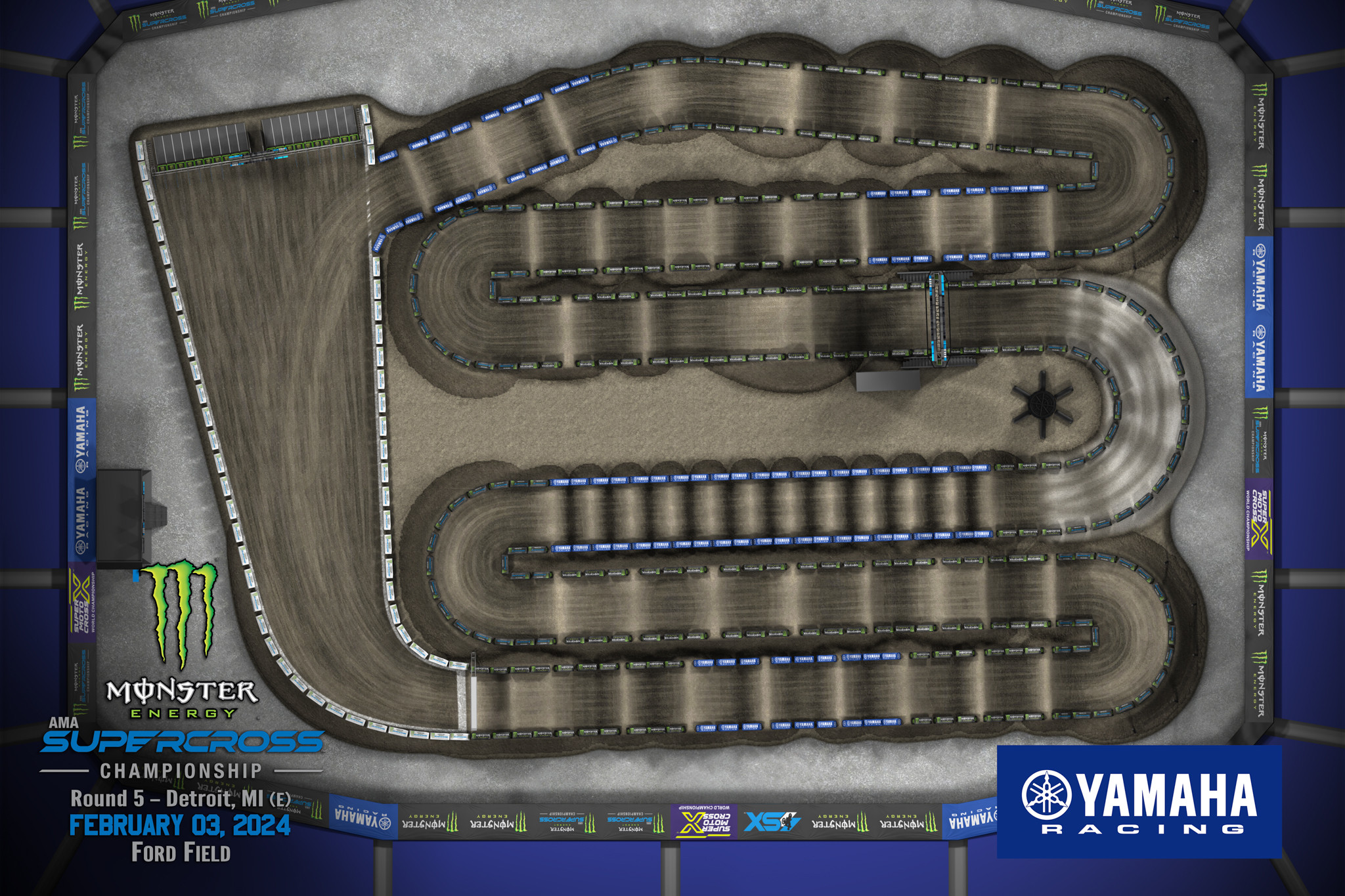 Watch 2024 Detroit Supercross Animated Track Map Racer X