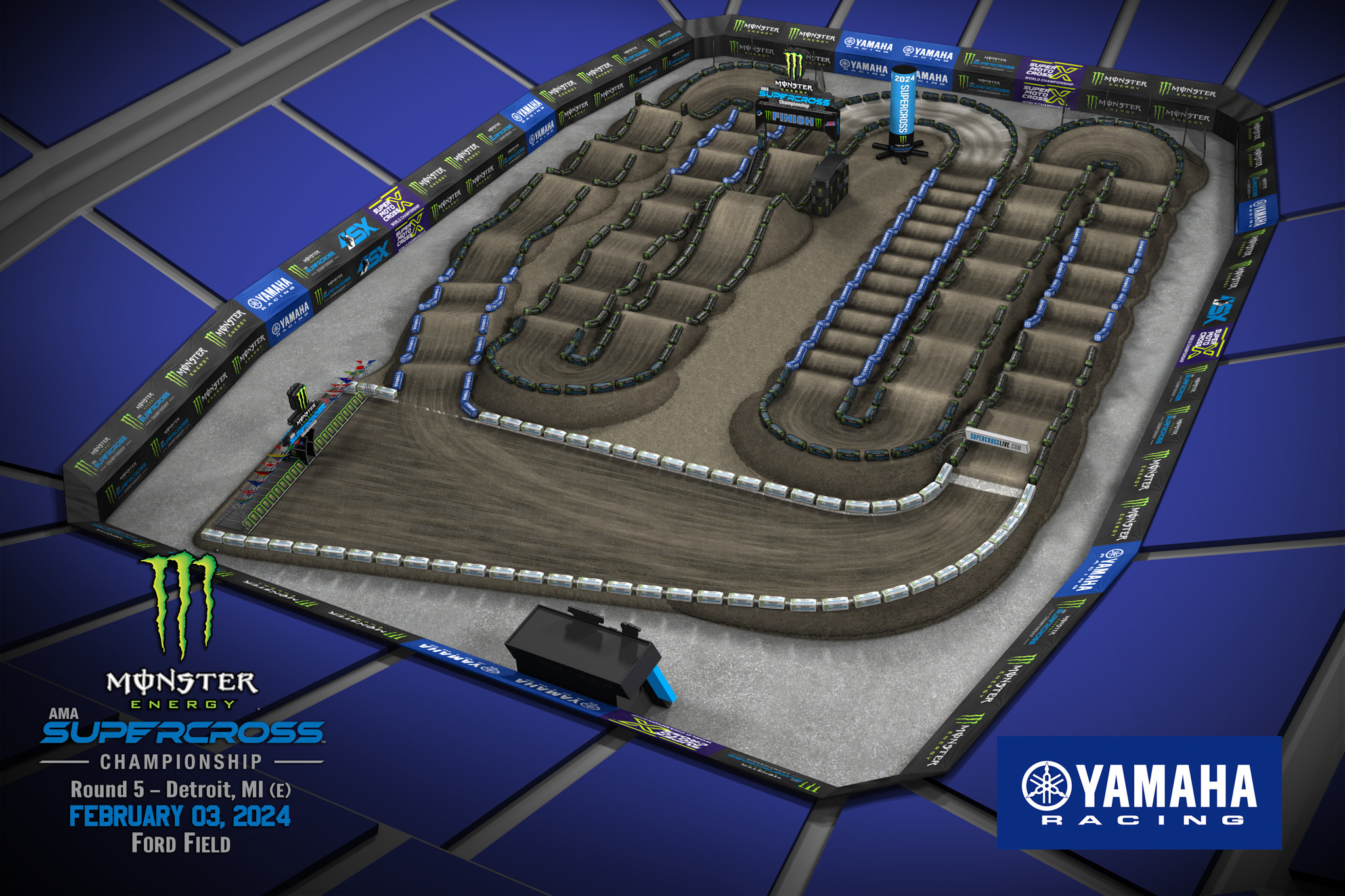 Watch 2024 Detroit Supercross Animated Track Map Racer X   279445 Rd05detroitoverview03 