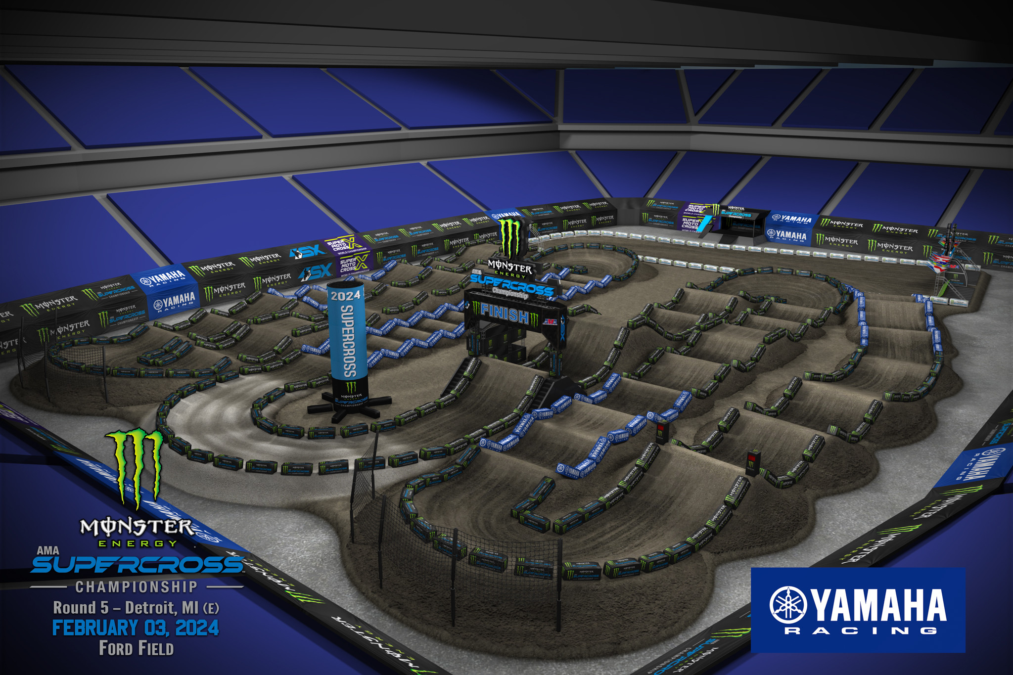 Watch 2024 Detroit Supercross Animated Track Map Racer X