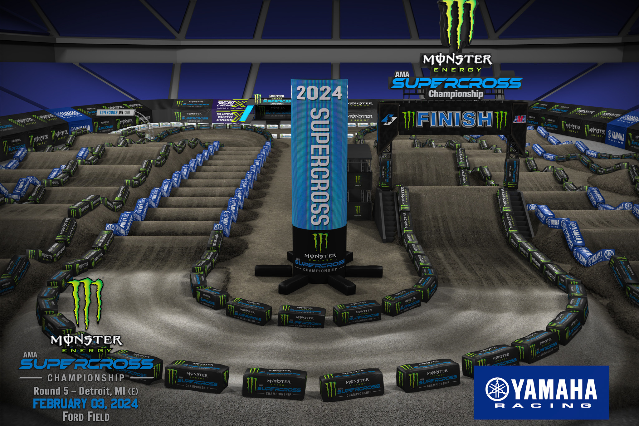 Watch 2024 Detroit Supercross Animated Track Map Racer X