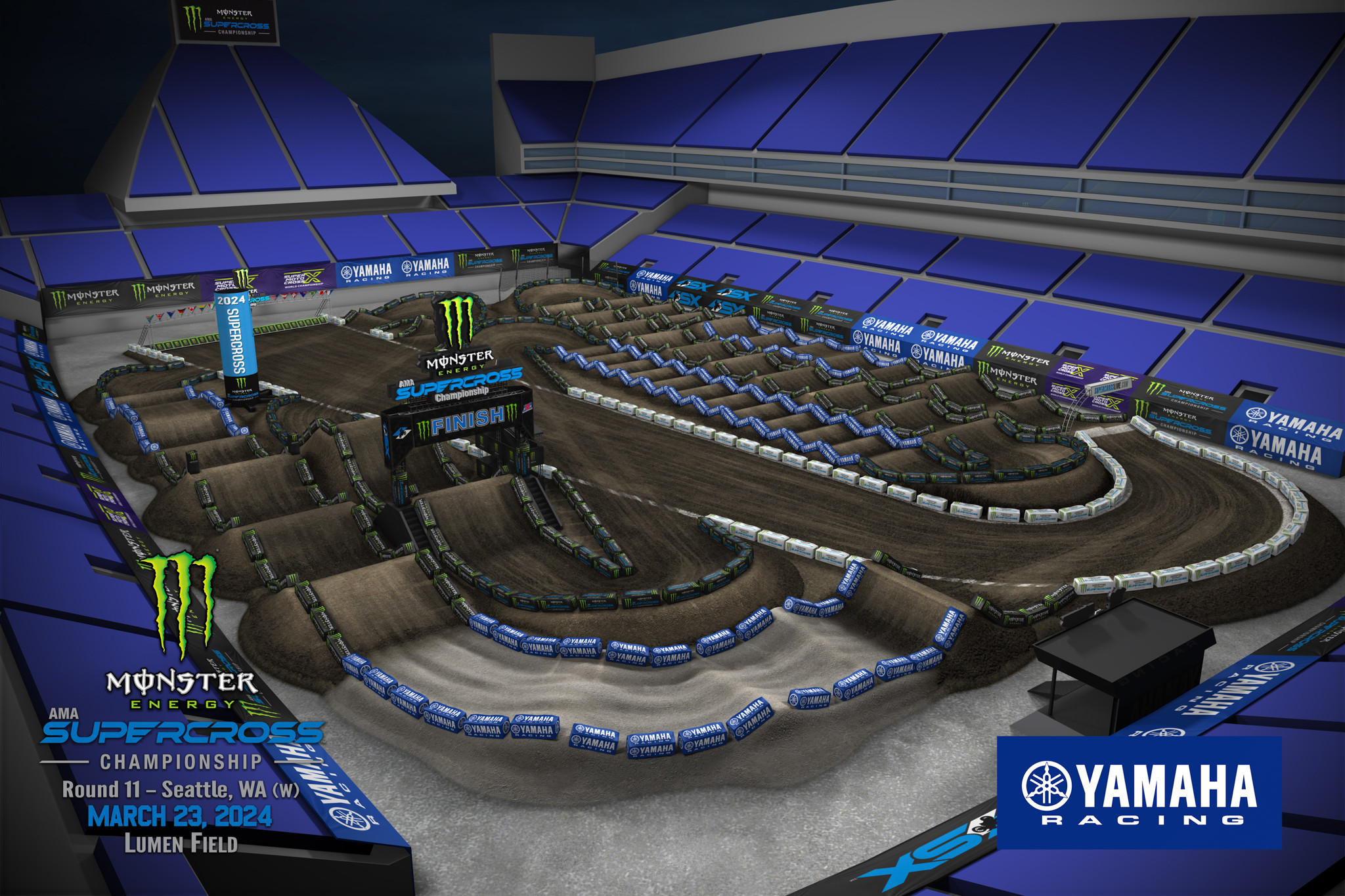 Track Maps For All 2024 Monster Energy AMA Supercross Rounds Racer X   279491 Rd11seattleoverview06 