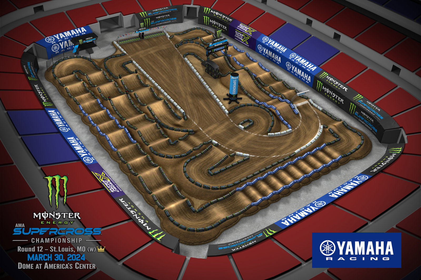 Map Racers Watch: 2024 St. Louis Supercross Animated Track Map - Racer X