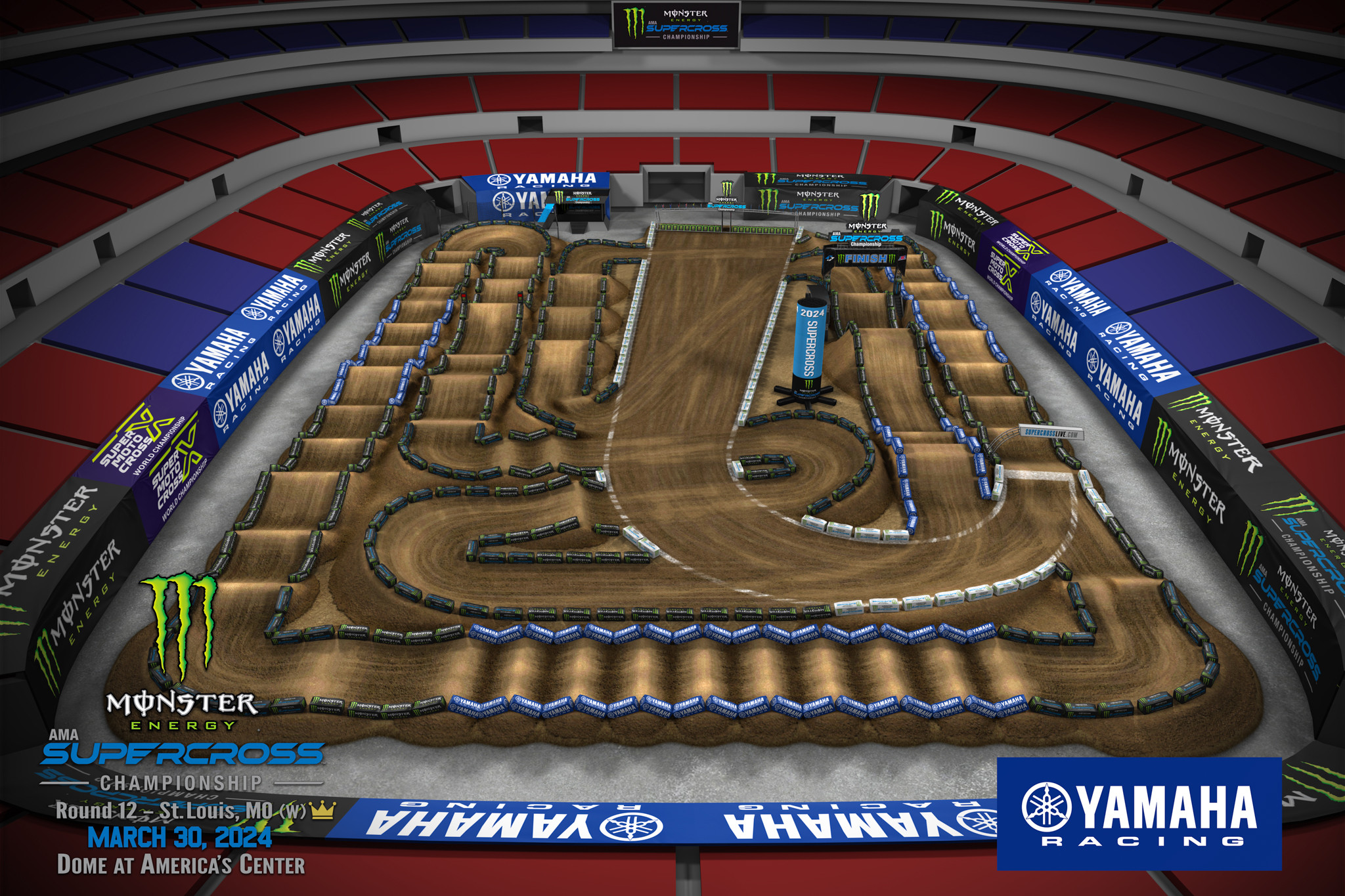 Track Maps For All 2024 Monster Energy AMA Supercross Rounds Racer X   279493 Rd12stlouisoverview06 