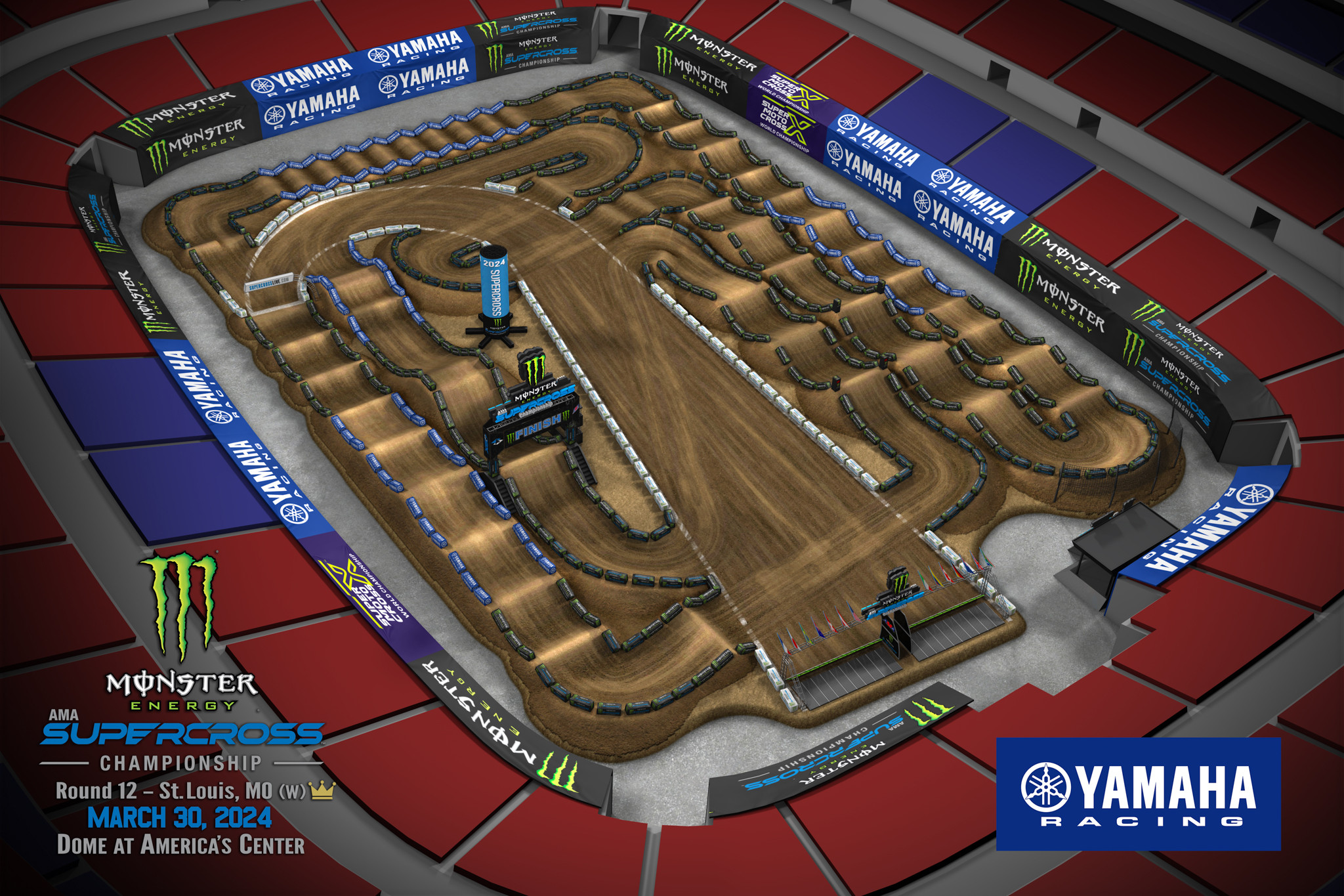 Track Maps For All 2024 Monster Energy AMA Supercross Rounds Racer X   279496 Rd12stlouisoverview01 