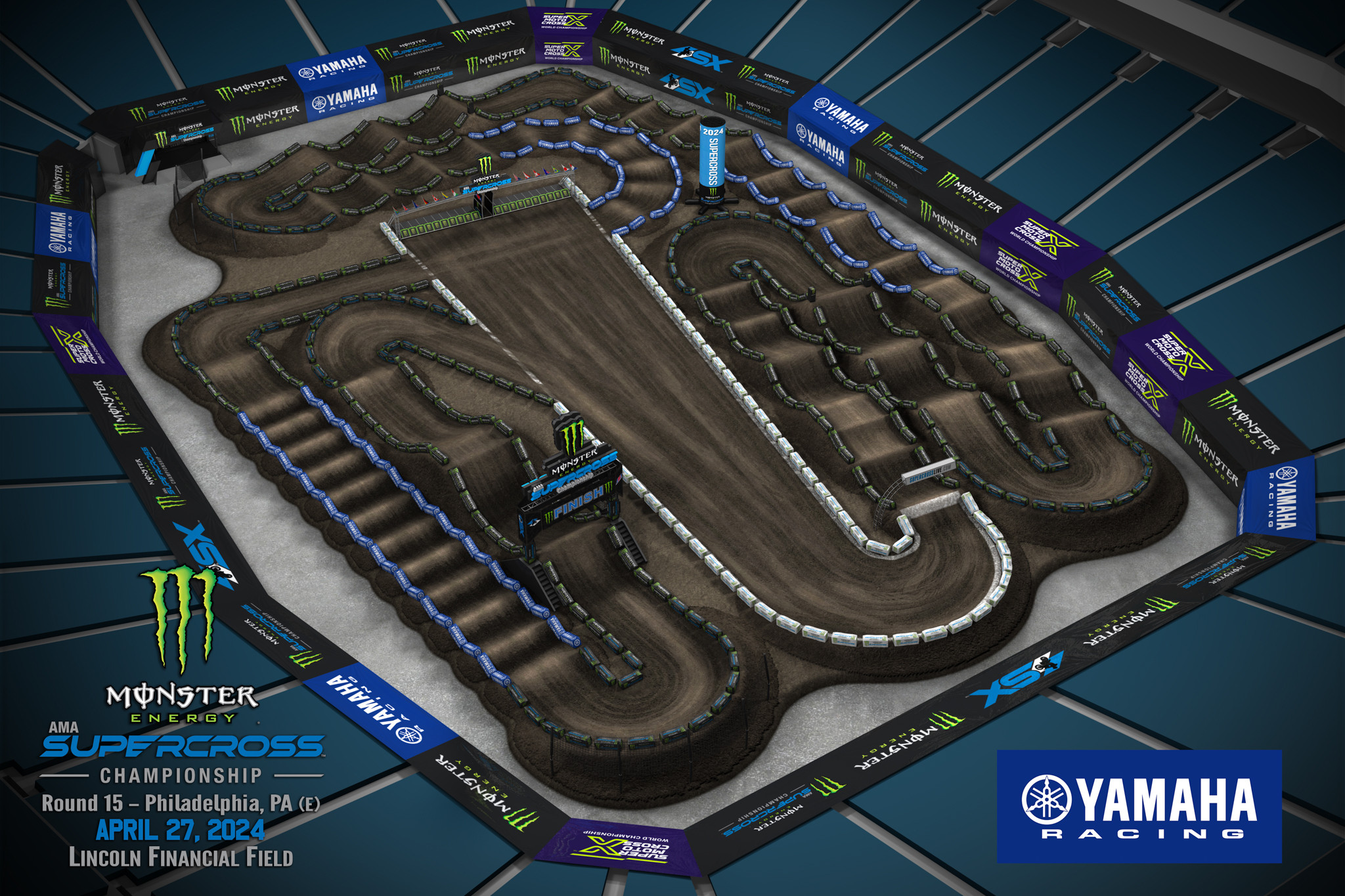 The 2024 Philadelphia Supercross layout.