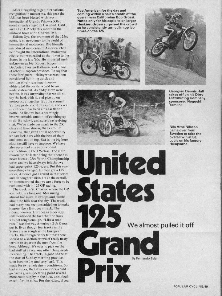 1973 United States Grand Prix magazine page