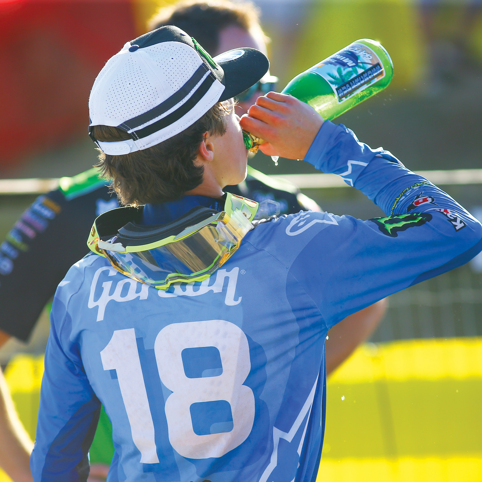 Landen Gordon celebrates a solid week with some sparkling cider. 
