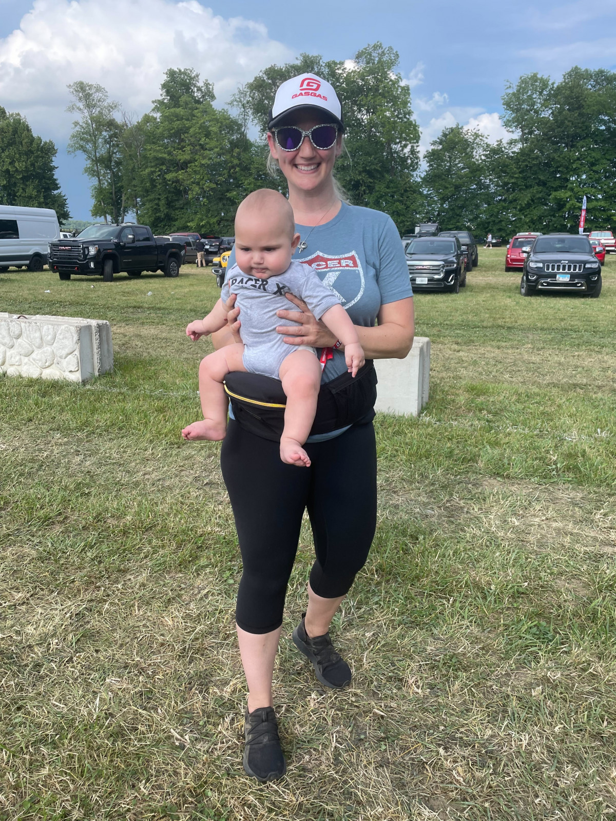 Baby Finn and Sarah Whitmore both repping Racer X at the RedBud National!