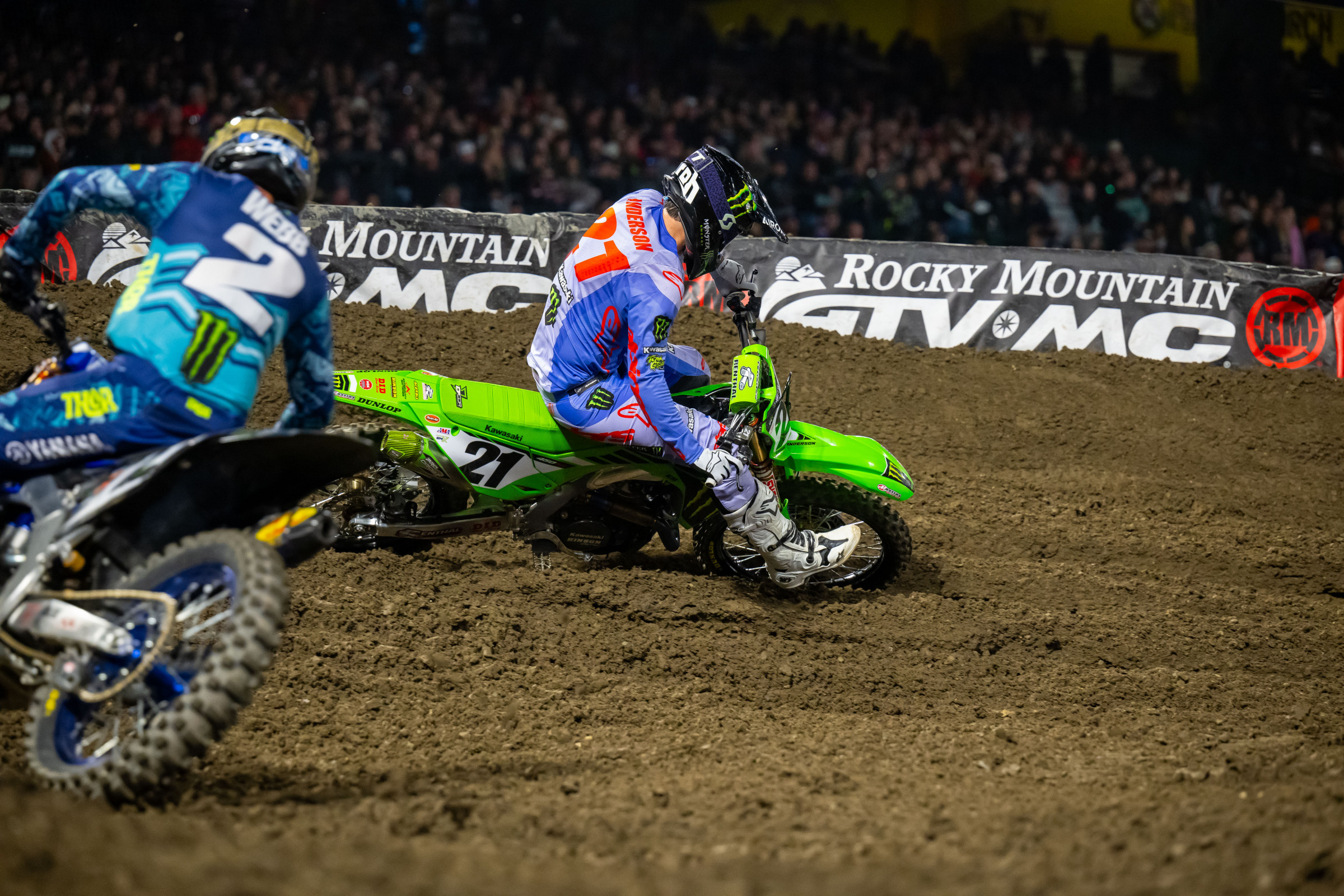 Jason Anderson and Cooper Webb battled for most of the main event before Webb went down. 