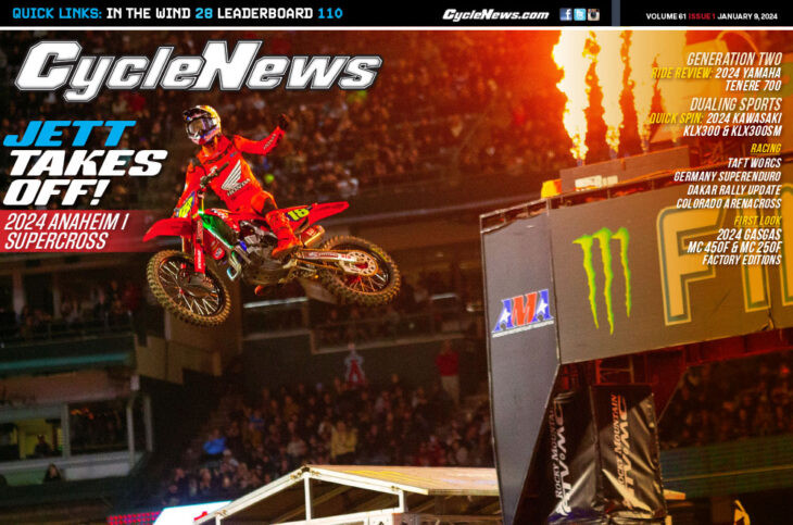 Jett Lawrence on the cover of Cycle News.