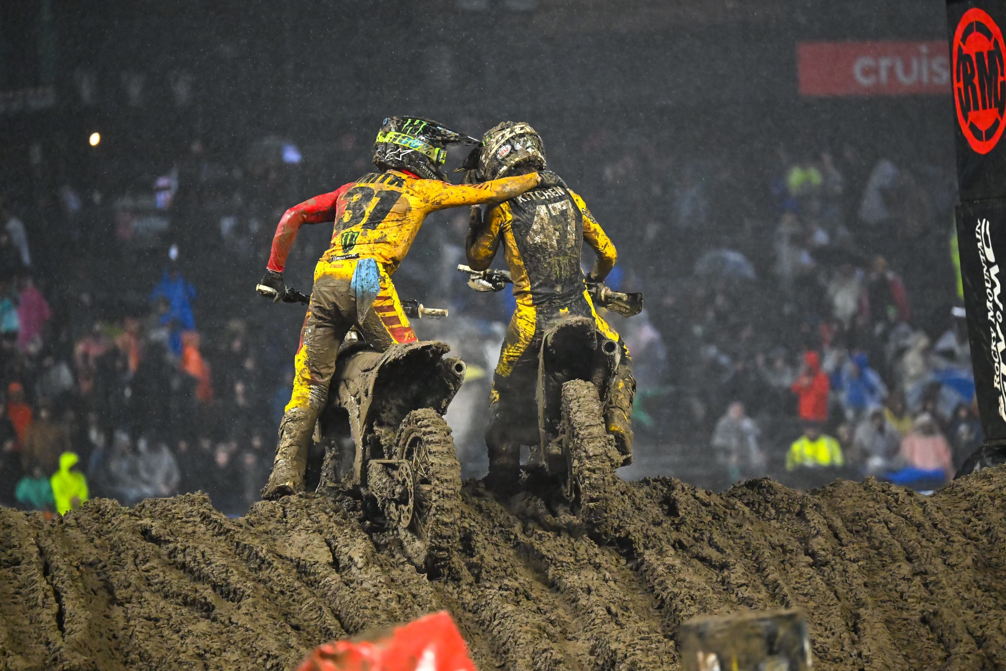 Jordon Smith and Levi Kitchen celebrated their finishes together.