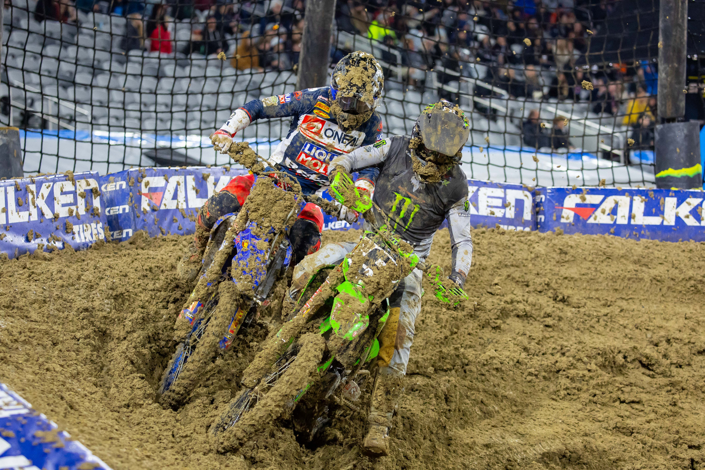 Cianciarulo battling through the muck with Benny Bloss.