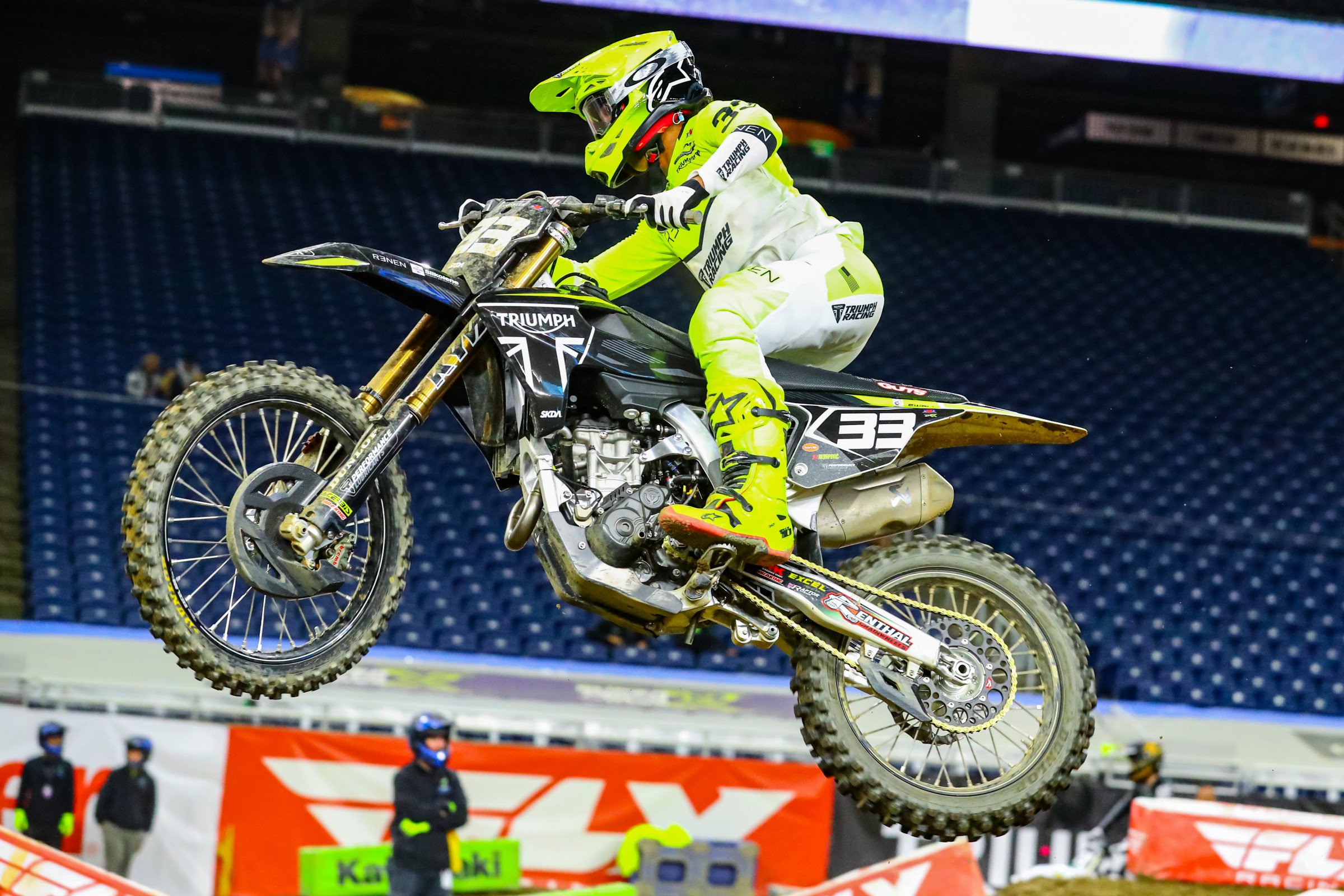 Jalek Swoll on the Triumph TF 250-X.